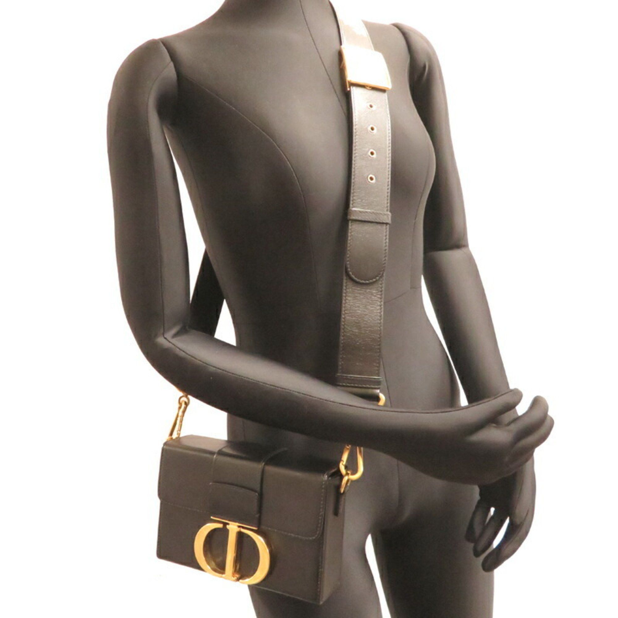 Dior Christian Dior 30 Montaigne Women's Shoulder Bag in Calfskin Black Size ONE SIZE - 9 Thumbnail