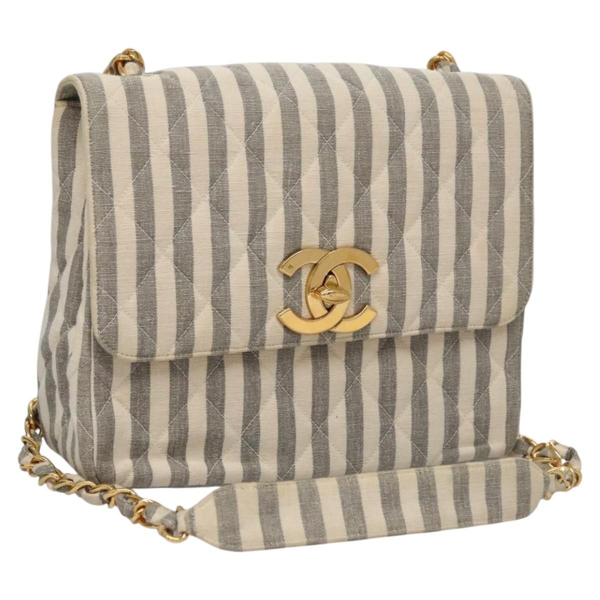 Chanel Cc Grey Canvas Shoulder Bag (Pre-Owned) Size ONE SIZE - 19 Thumbnail