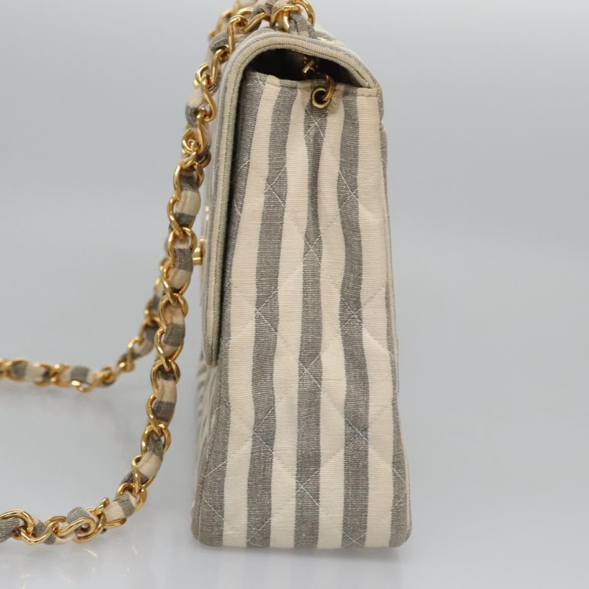 Chanel Cc Grey Canvas Shoulder Bag (Pre-Owned) Size ONE SIZE - 3 Thumbnail