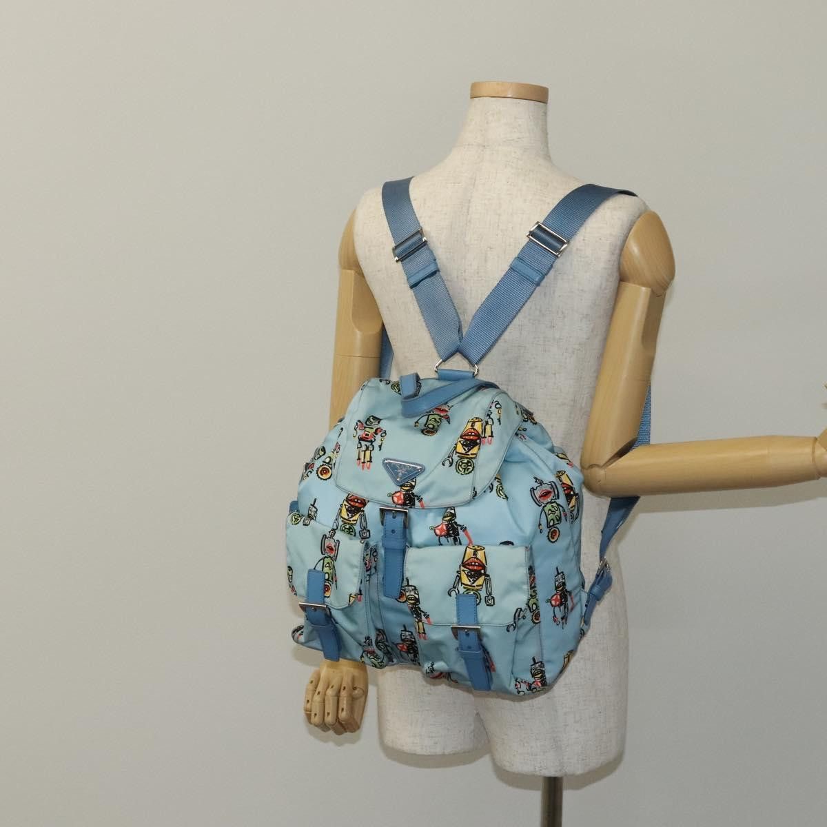 Prada Robot Blue Synthetic Backpack Bag (Pre-Owned) Size ONE SIZE - 15 Thumbnail