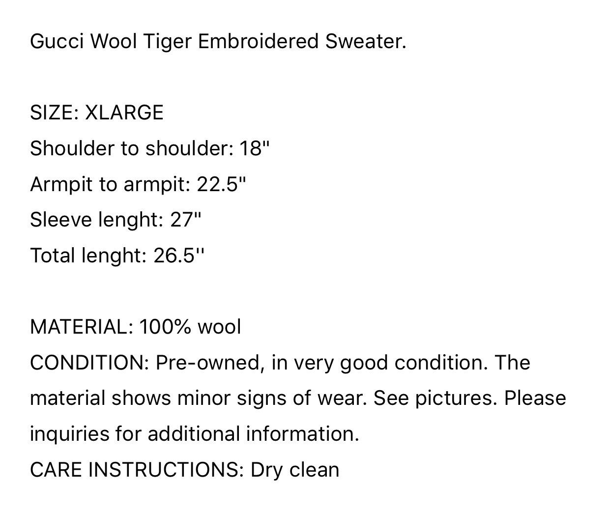 Gucci Gucci Tiger Sweater Size US XL / EU 56 / 4 - 12 Thumbnail