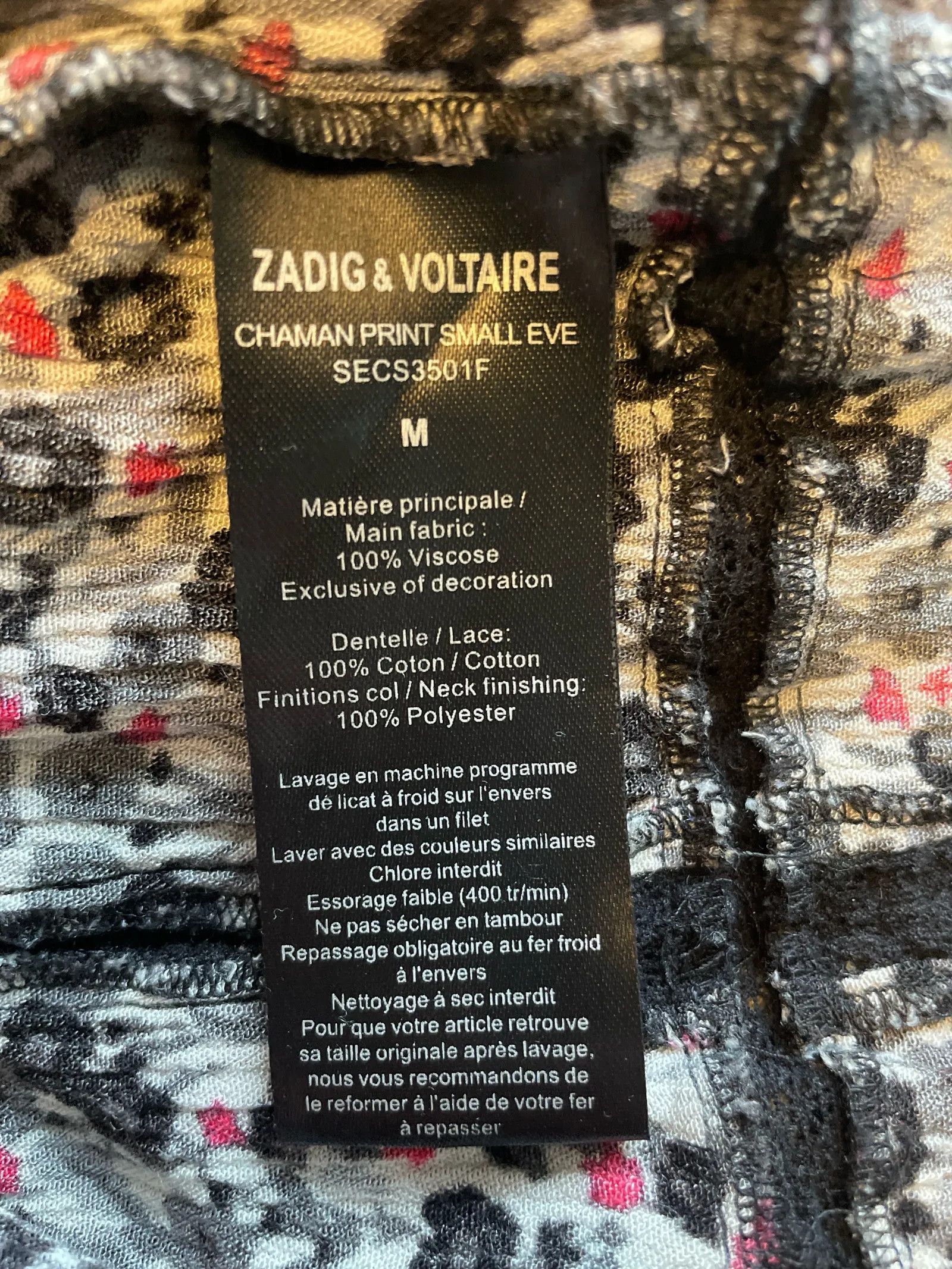 Zadig & Voltaire Zadig & Voltaire Chaman print small eve Blouse Size M / US 6-8 / IT 42-44 - 4 Thumbnail