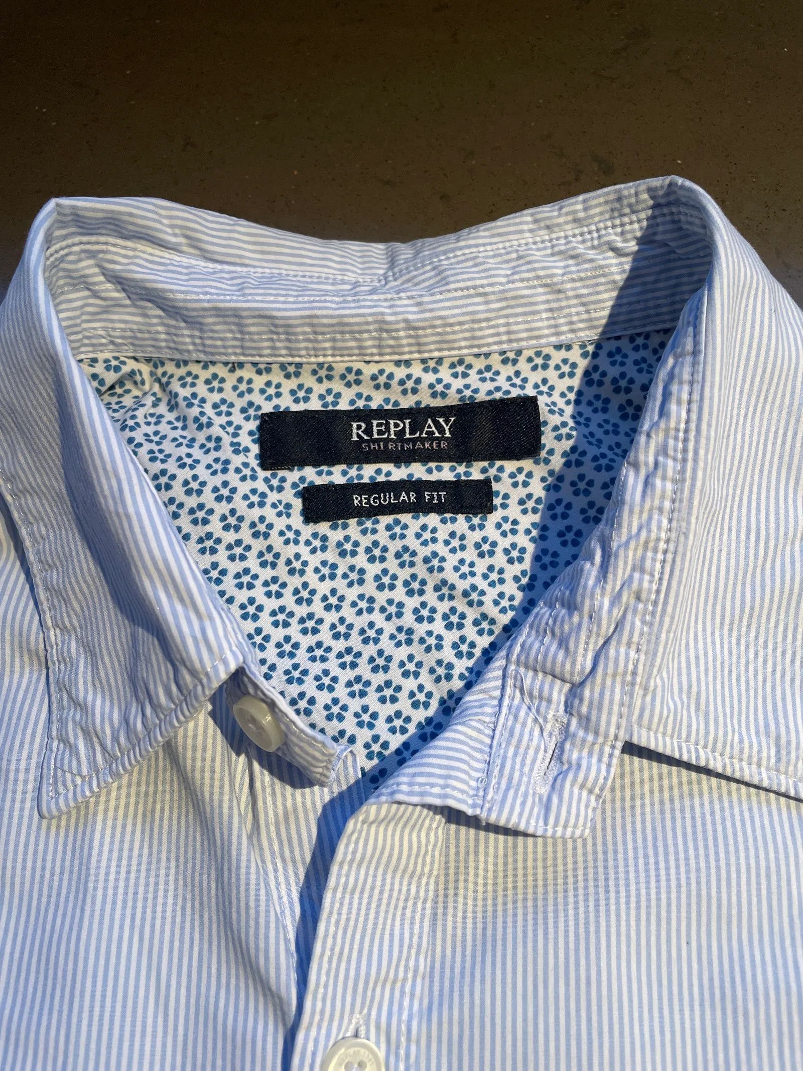 Replay Replay Ljusblå/vit randig skjorta Shirt Size M / US 6-8 / IT 42-44 - 2 Thumbnail