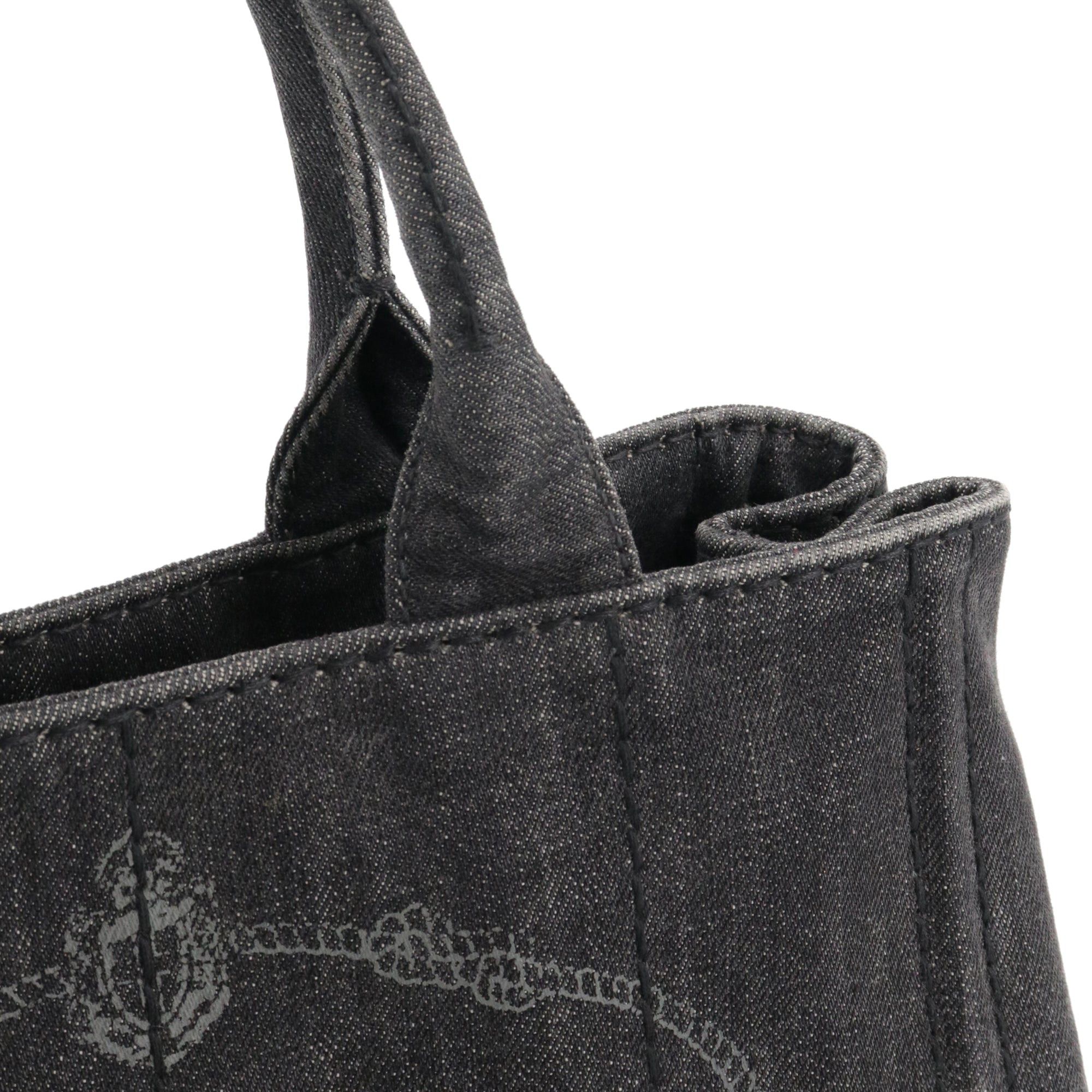 Prada PRADA - Canapa PM Prada handbag in gray denim Size ONE SIZE - 6 Thumbnail