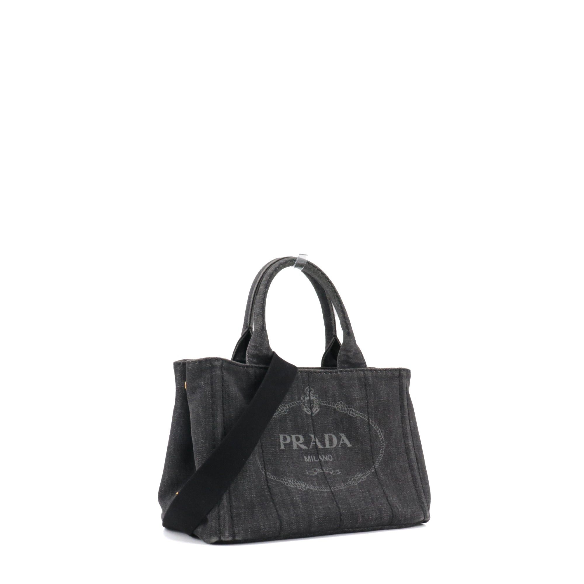 Prada PRADA - Canapa PM Prada handbag in gray denim Size ONE SIZE - 2 Thumbnail