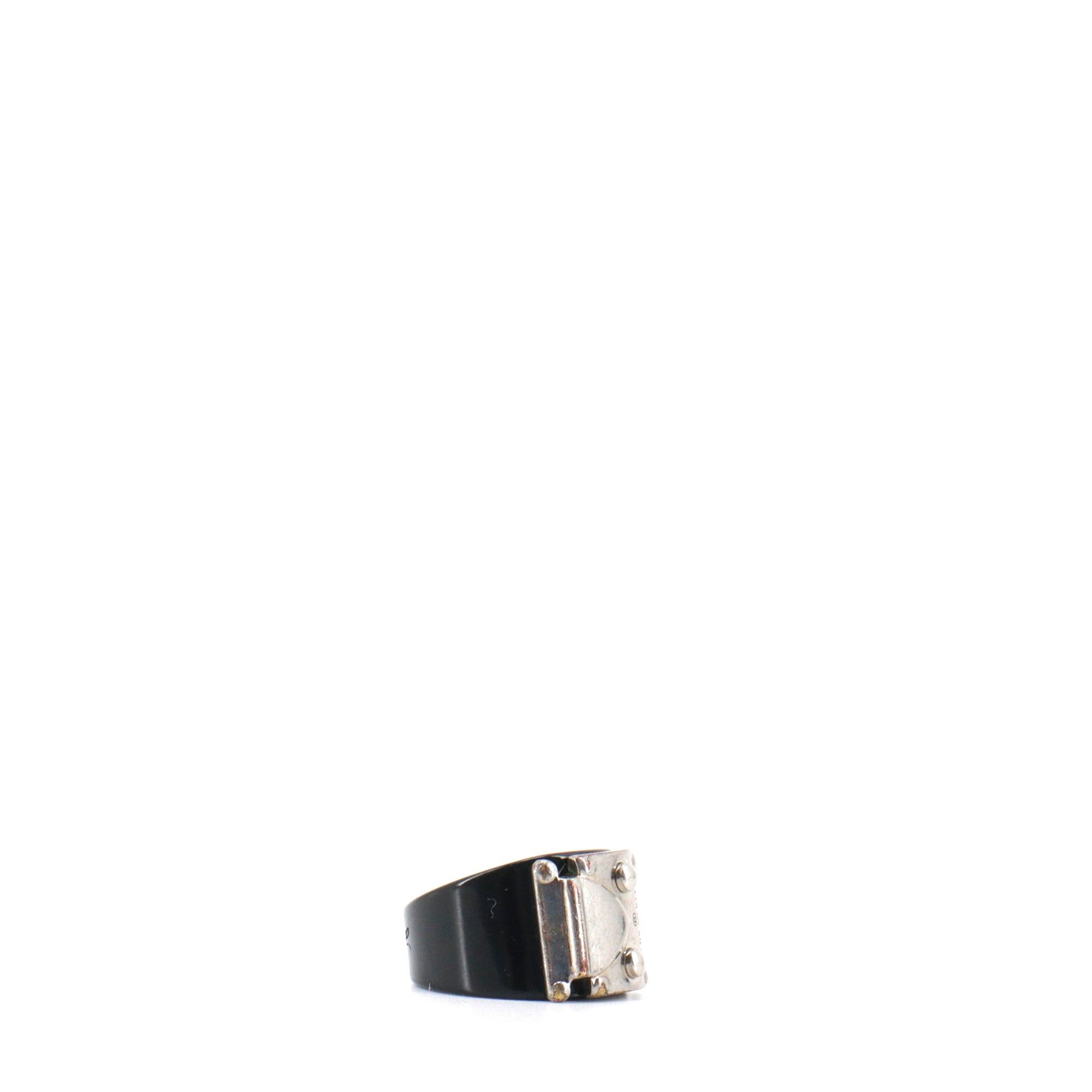 Louis Vuitton LOUIS VUITTON - Louis Vuitton Lock Me ring in black plastic (M) Size ONE SIZE - 2 Thumbnail