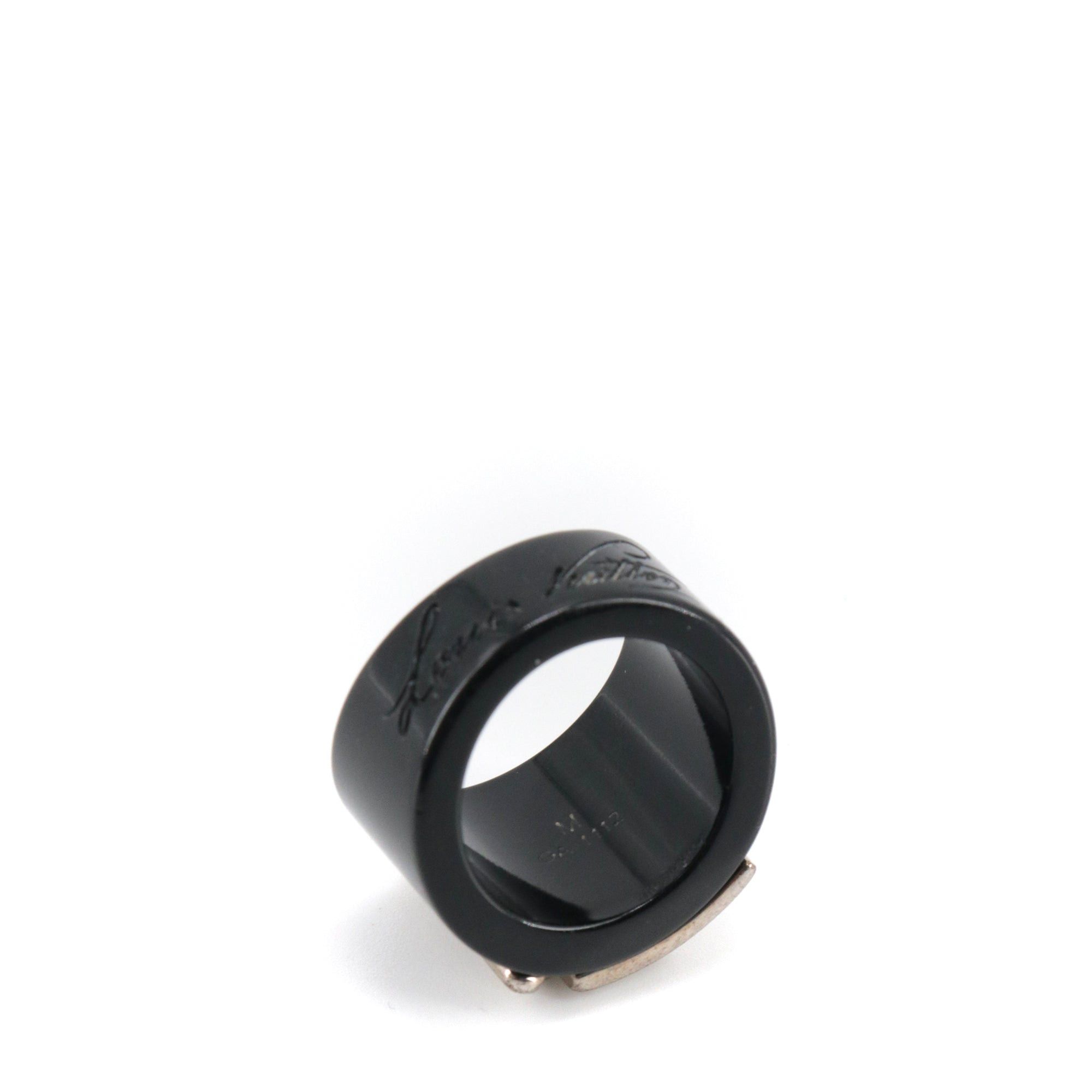 Louis Vuitton LOUIS VUITTON - Louis Vuitton Lock Me ring in black plastic (M) Size ONE SIZE - 4 Thumbnail
