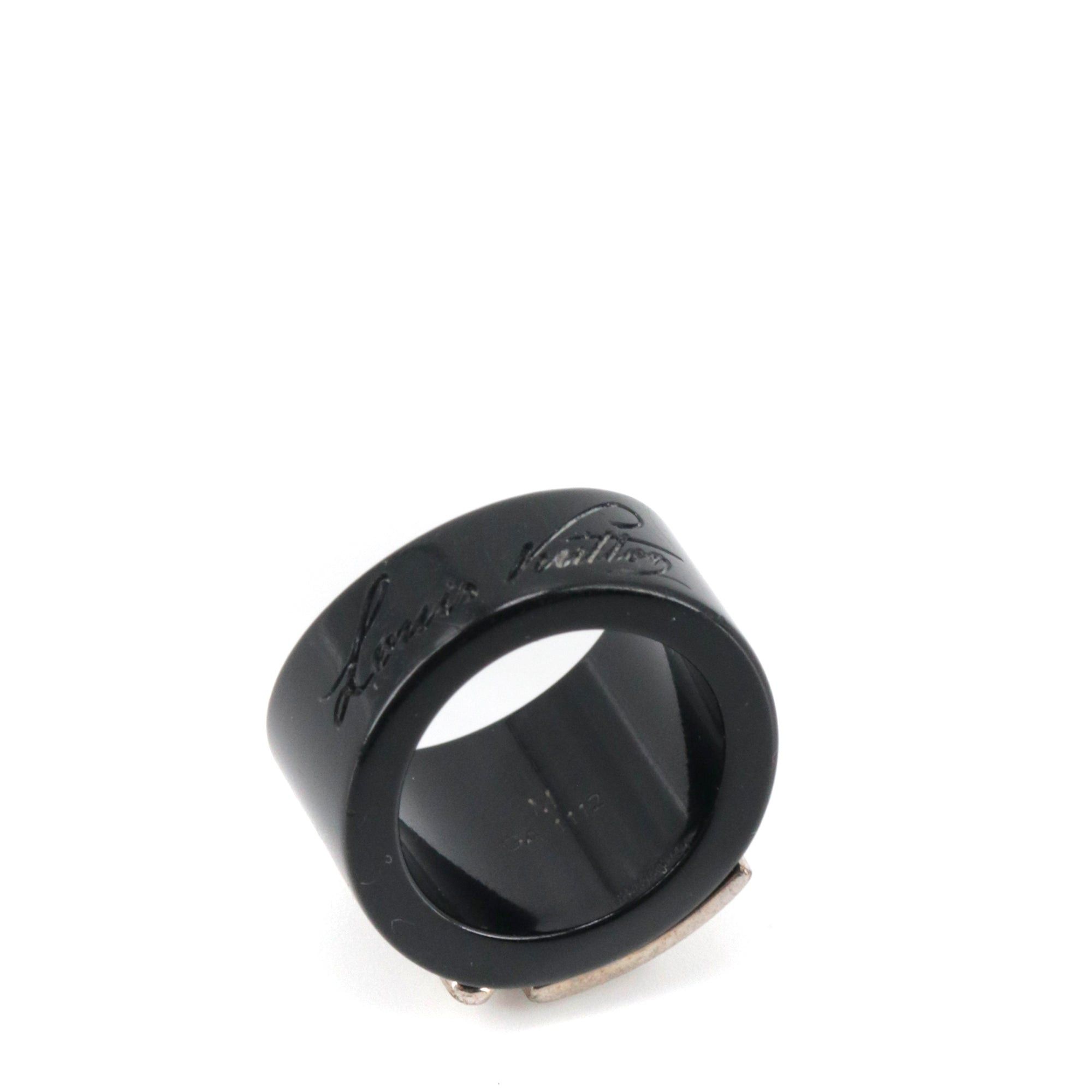 Louis Vuitton LOUIS VUITTON - Louis Vuitton Lock Me ring in black plastic (M) Size ONE SIZE - 5 Thumbnail