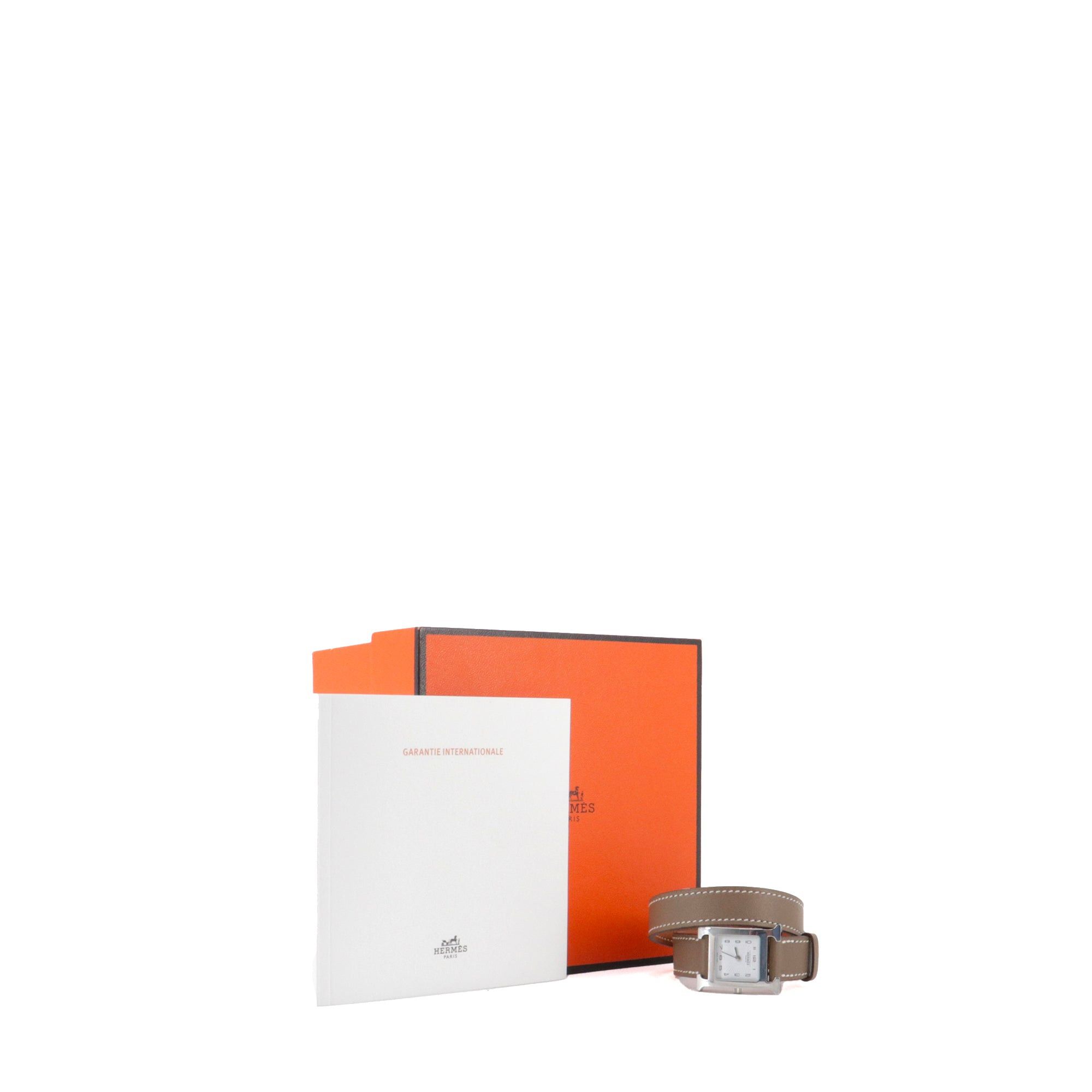 Hermes HERMÈS - Hermès Heure H Mini double tour watch in etoupe leather Size ONE SIZE - 11 Thumbnail