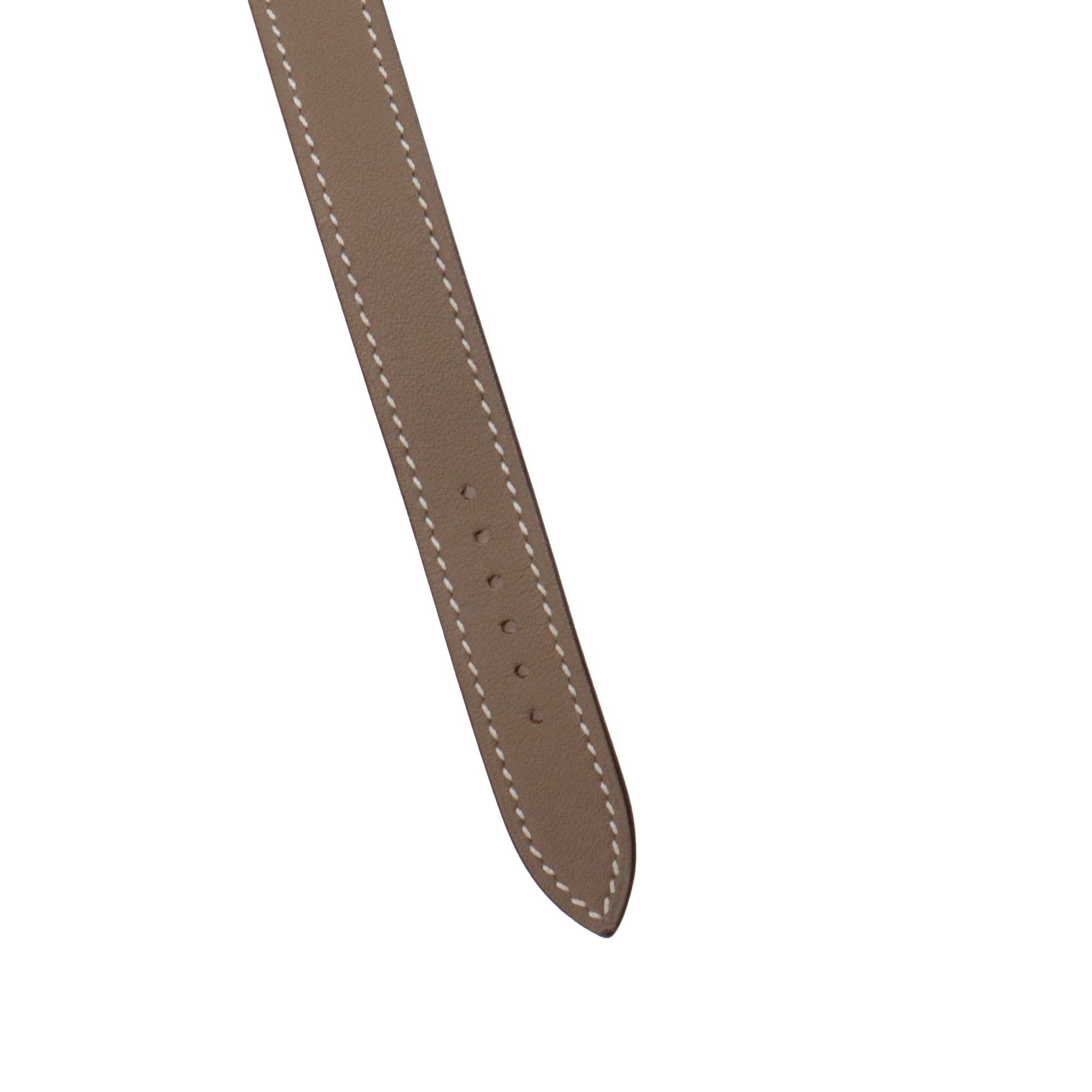 Hermes HERMÈS - Hermès Heure H Mini double tour watch in etoupe leather Size ONE SIZE - 5 Thumbnail