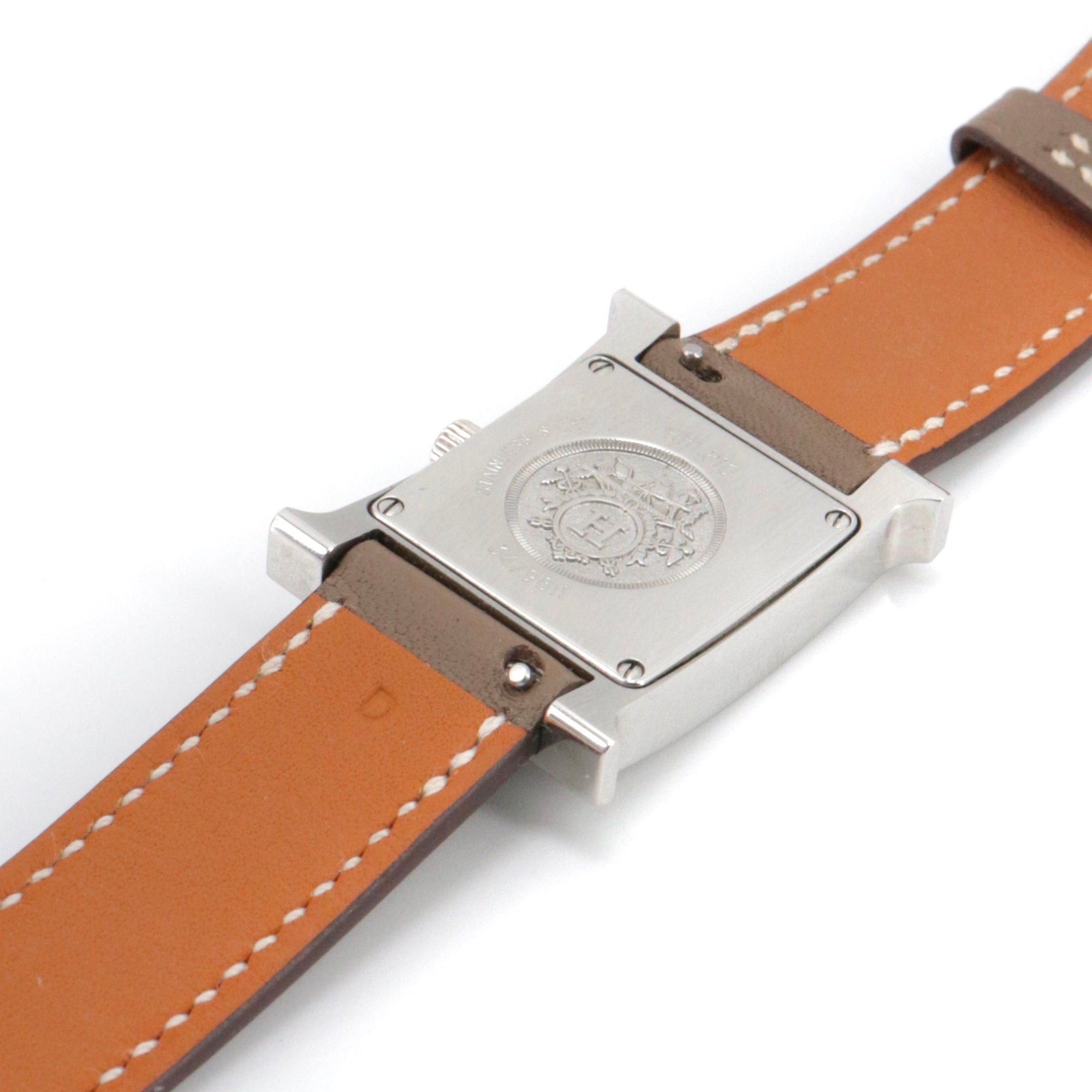Hermes HERMÈS - Hermès Heure H Mini double tour watch in etoupe leather Size ONE SIZE - 7 Thumbnail