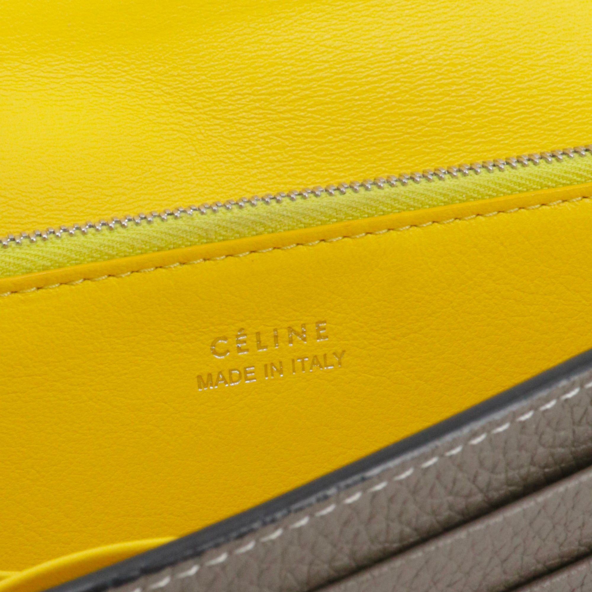 Celine CELINE - Large Celine wallet in gray grained leather Size ONE SIZE - 9 Thumbnail