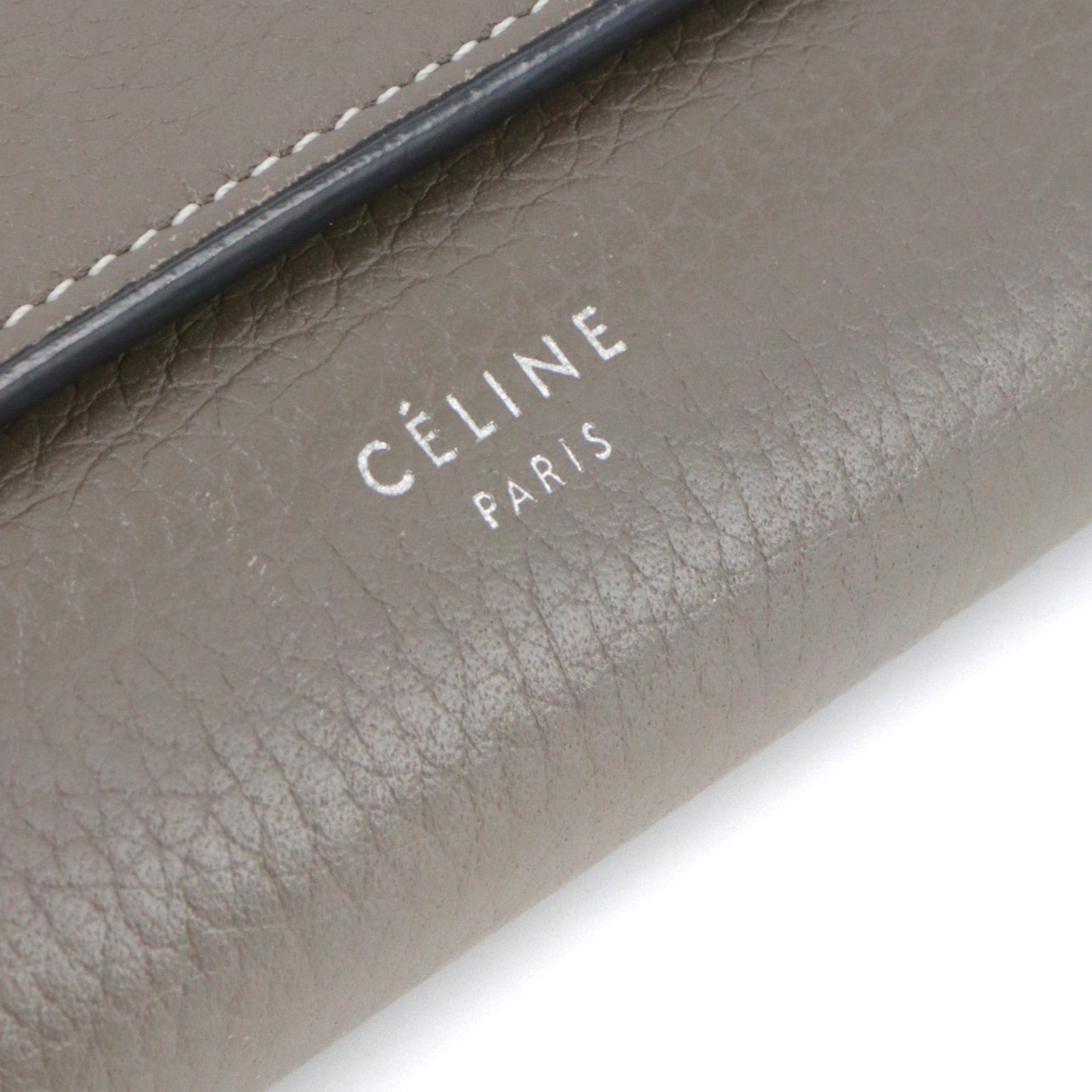 Celine CELINE - Large Celine wallet in gray grained leather Size ONE SIZE - 4 Thumbnail