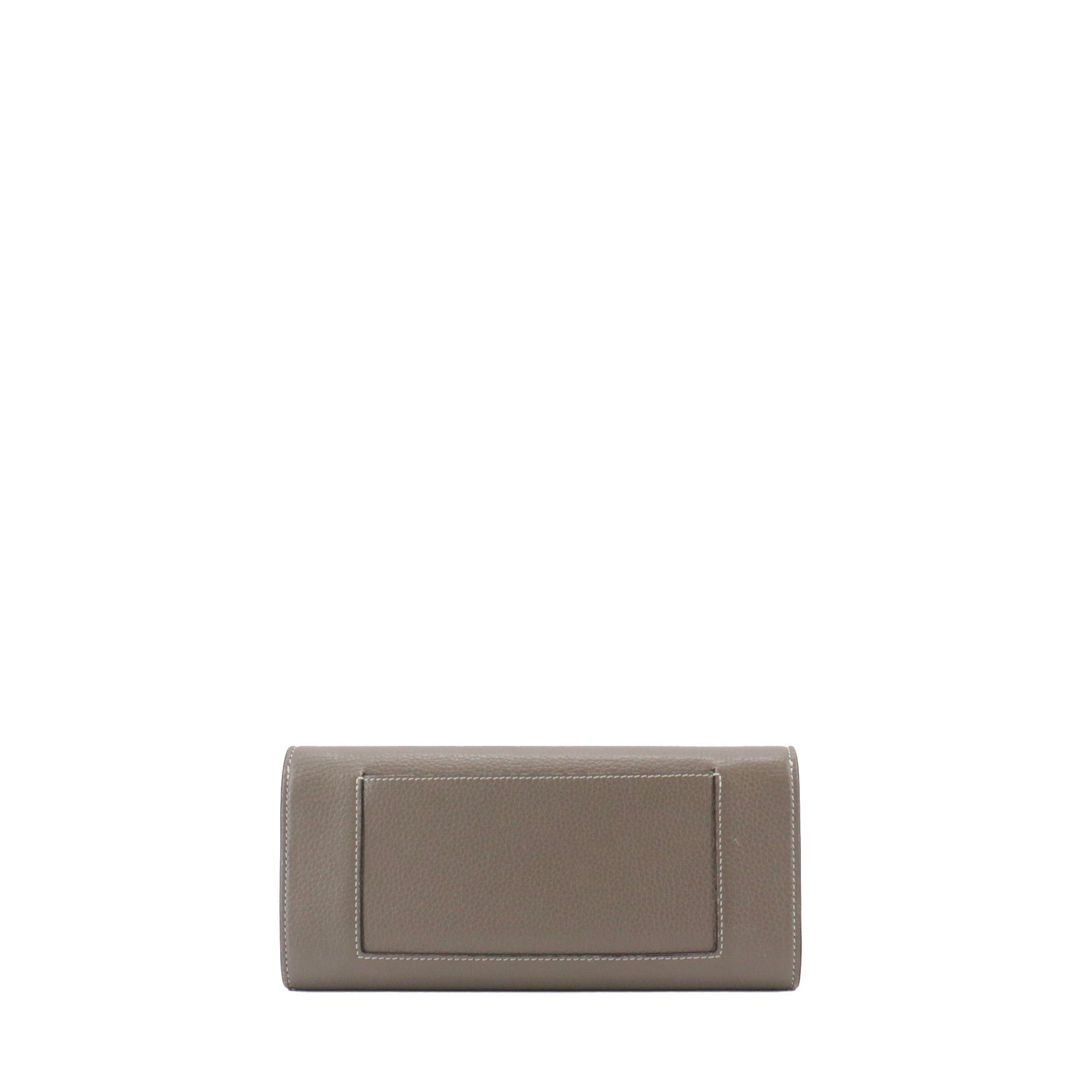 Celine CELINE - Large Celine wallet in gray grained leather Size ONE SIZE - 2 Thumbnail