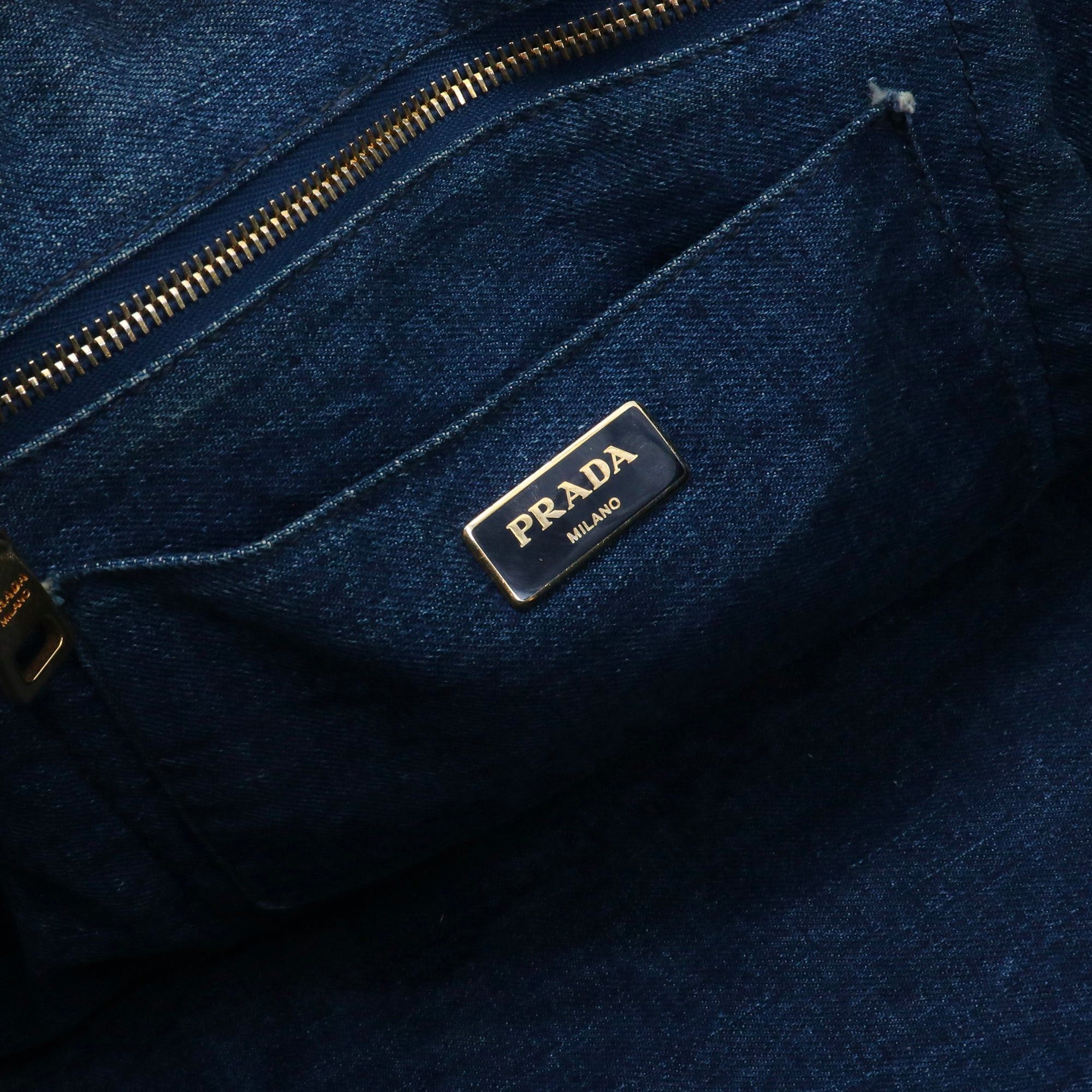 Prada PRADA - Canapa GM Prada handbag in blue denim Size ONE SIZE - 9 Thumbnail