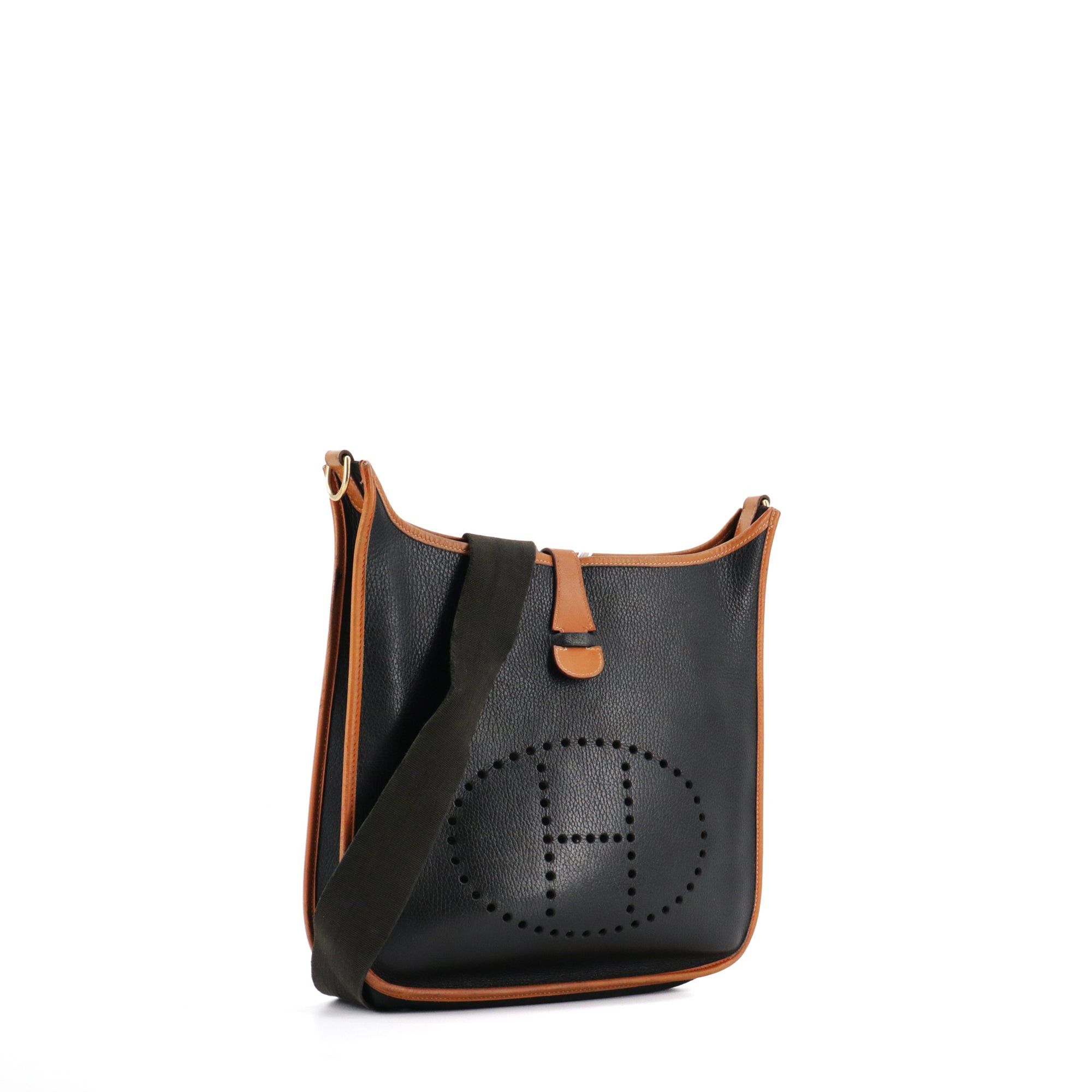Hermes HERMÈS - Evelyne III Hermès shoulder bag in black and gold clemence leather Size ONE SIZE - 2 Thumbnail