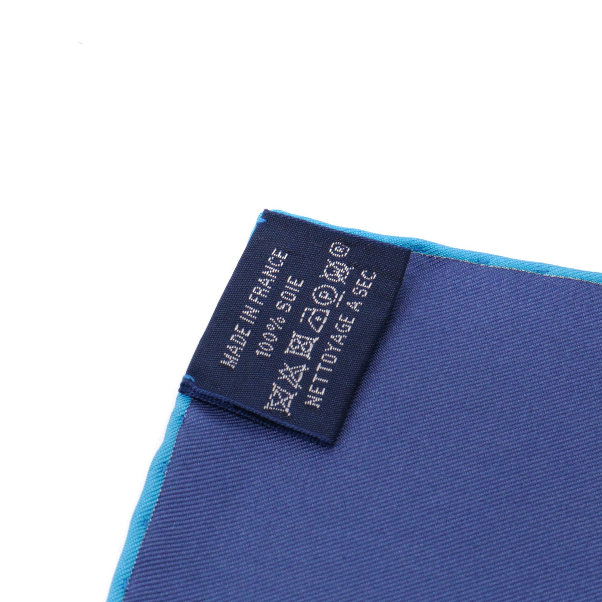 Hermes HERMÈS - Carré 90 The art of Sarasa Hermès in blue silk Size ONE SIZE - 3 Thumbnail