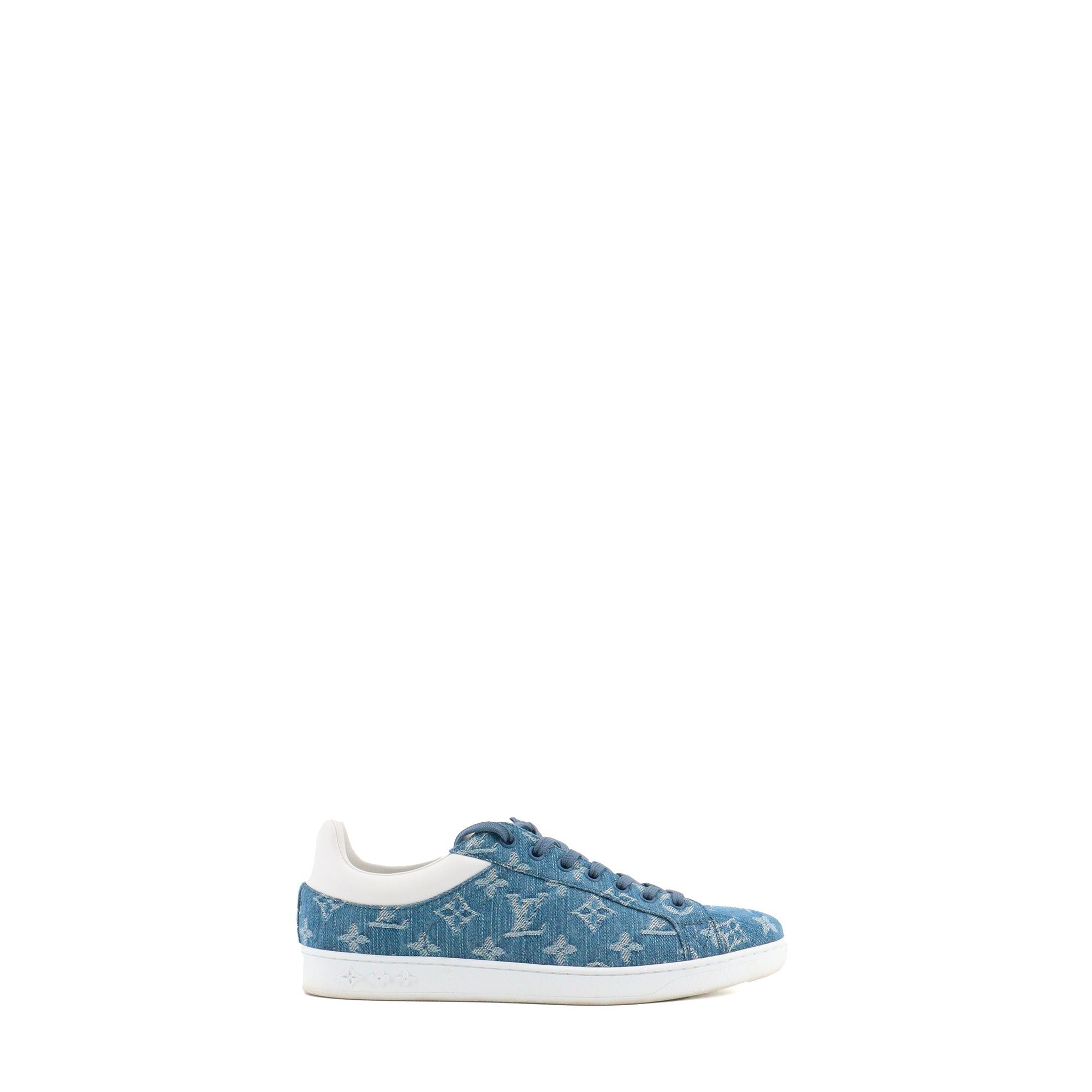 Louis Vuitton LOUIS VUITTON - Luxembourg Louis Vuitton sneakers in blue denim (T40) Size US 9 / IT 39 - 2 Thumbnail
