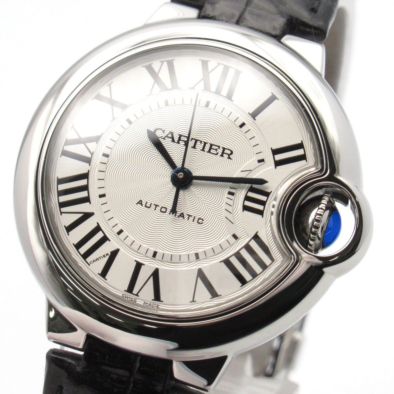 Cartier Cartier Baron Blue Women Watch Automatic Winding Stainless Steel Crocodile Leather Silver Size ONE SIZE - 3 Thumbnail
