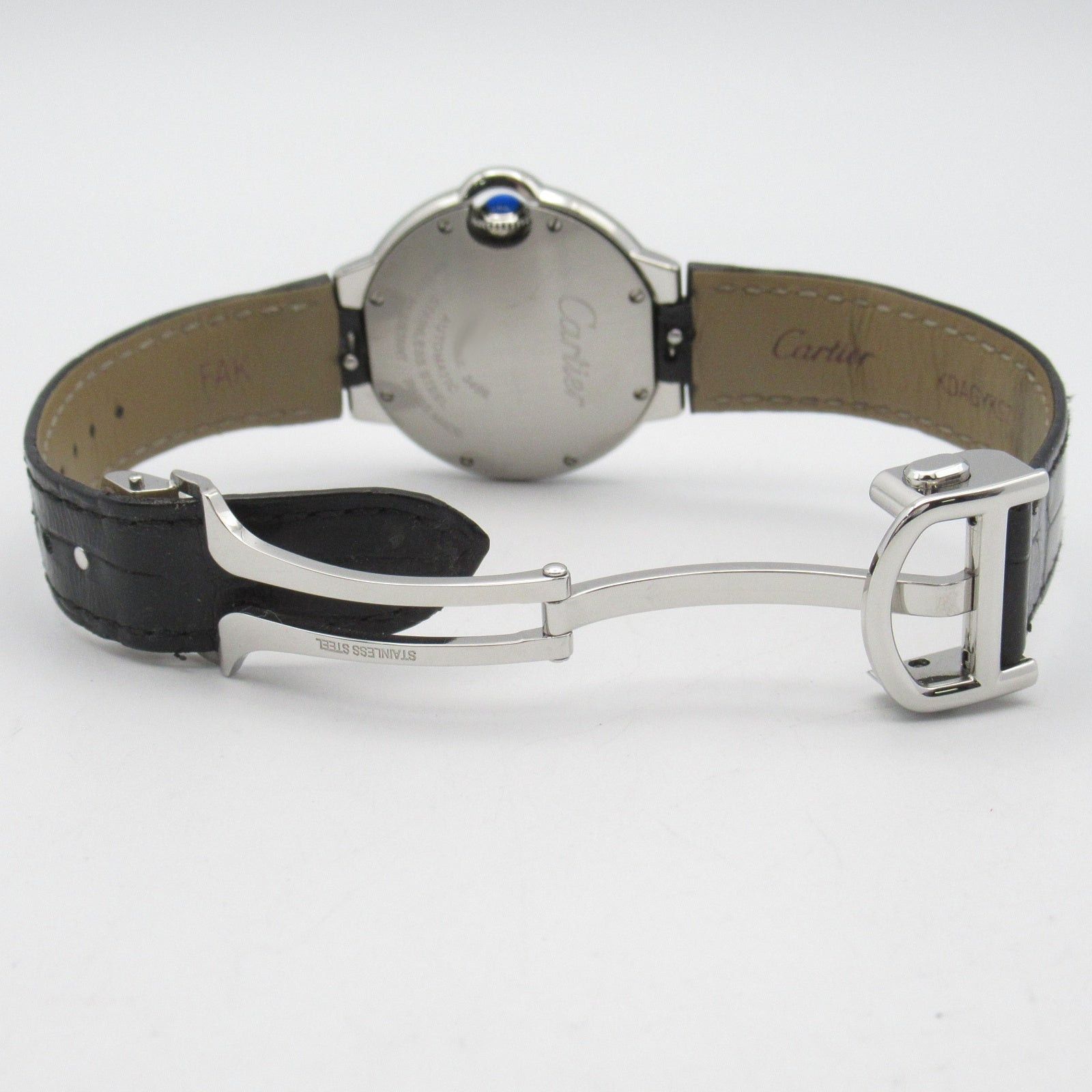 Cartier Cartier Baron Blue Women Watch Automatic Winding Stainless Steel Crocodile Leather Silver Size ONE SIZE - 6 Thumbnail