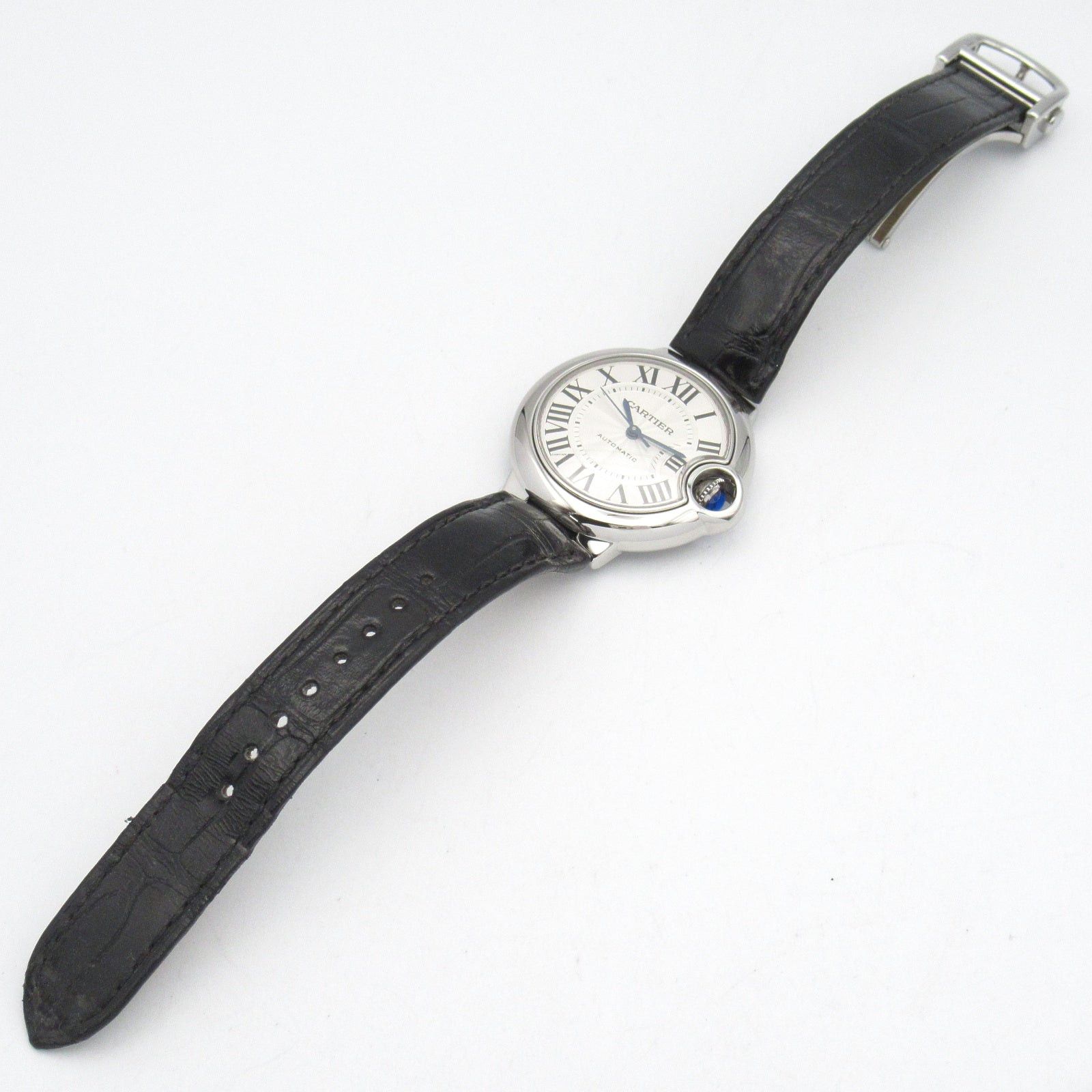 Cartier Cartier Baron Blue Women Watch Automatic Winding Stainless Steel Crocodile Leather Silver Size ONE SIZE - 4 Thumbnail