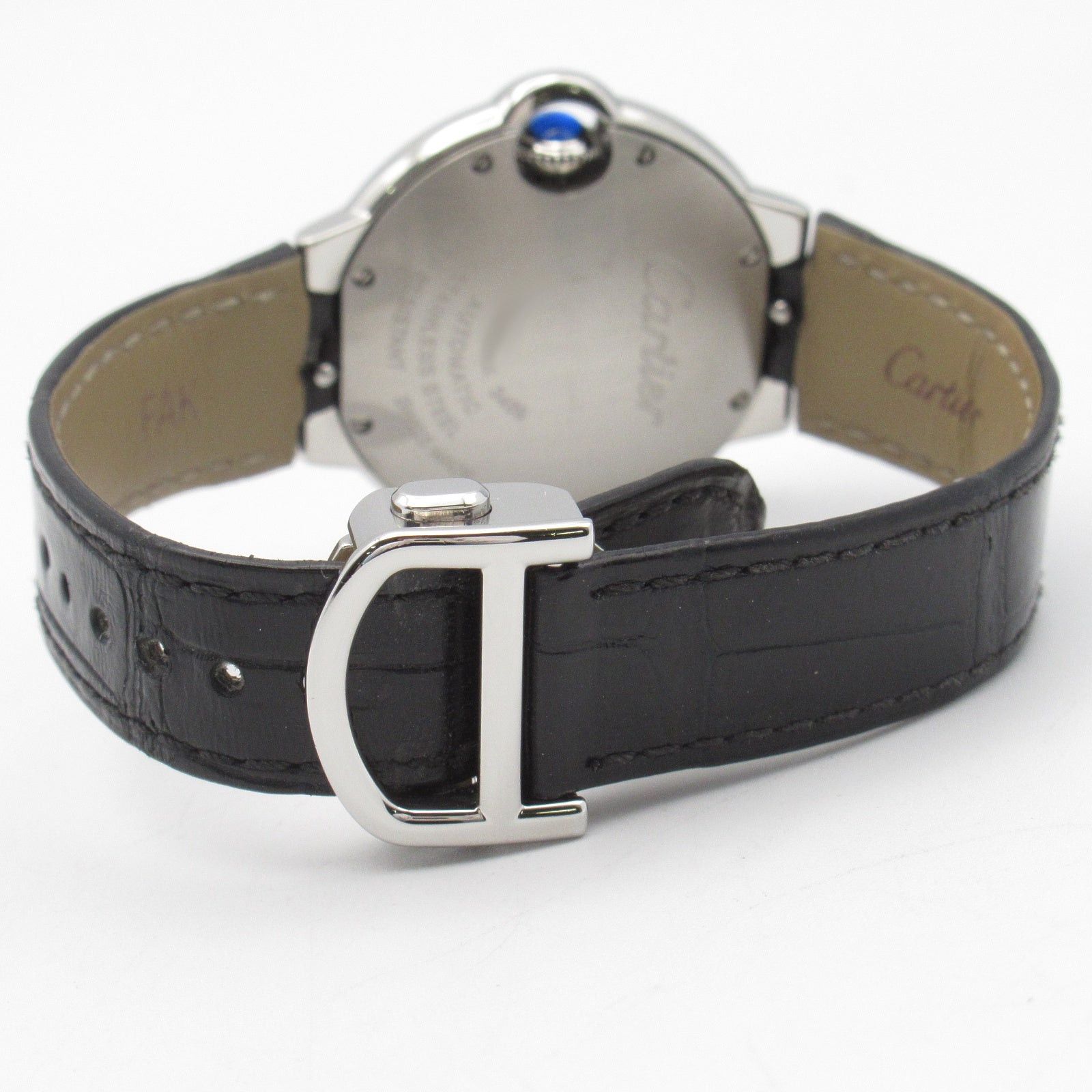 Cartier Cartier Baron Blue Women Watch Automatic Winding Stainless Steel Crocodile Leather Silver Size ONE SIZE - 5 Thumbnail