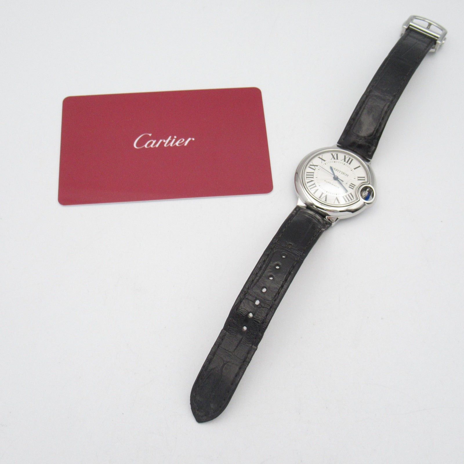 Cartier Cartier Baron Blue Women Watch Automatic Winding Stainless Steel Crocodile Leather Silver Size ONE SIZE - 11 Thumbnail