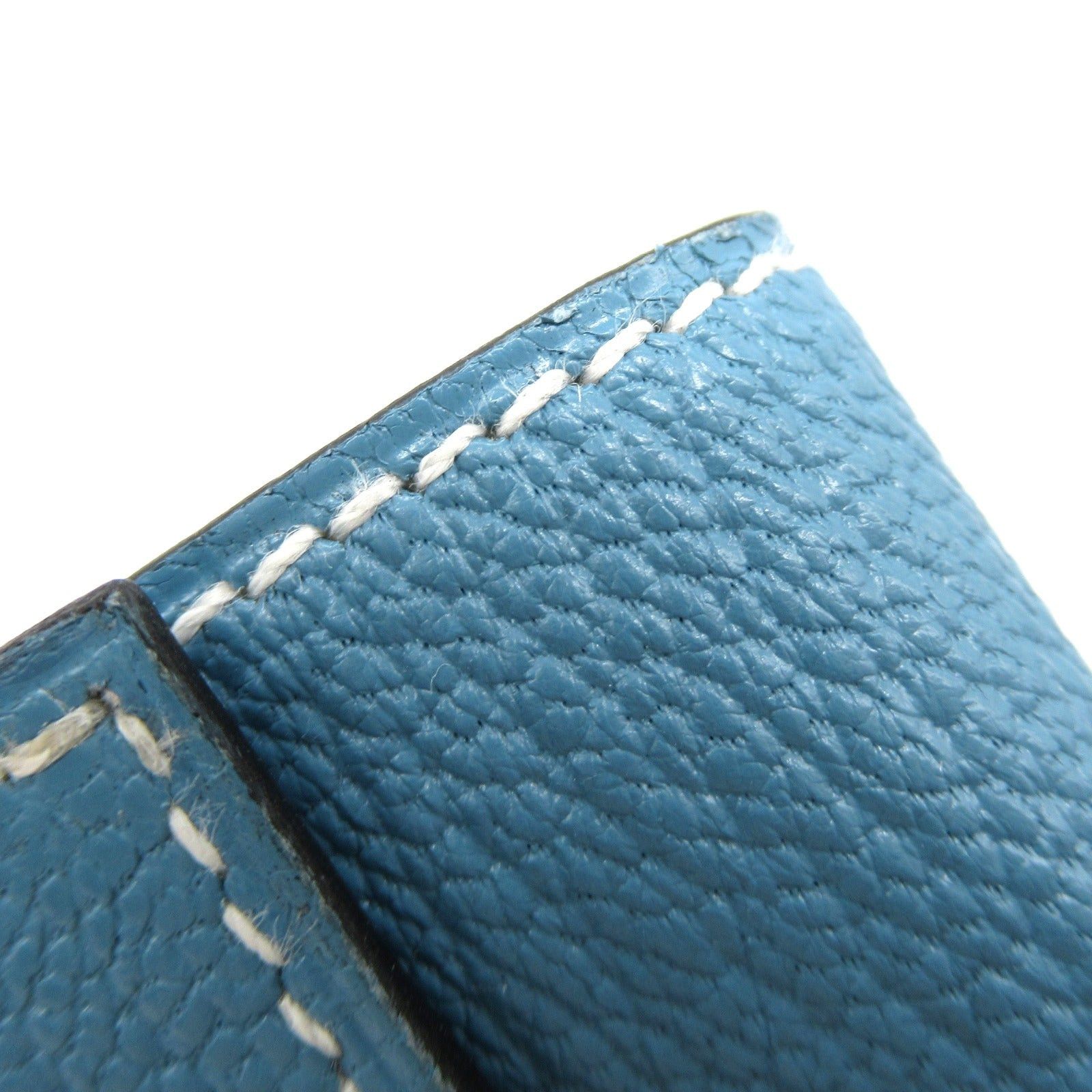 Hermes Hermes Bearn 4-Key Case Key Leather Chevre Blue New Jean Silver Hardware Double Engraved Size ONE SIZE - 9 Thumbnail