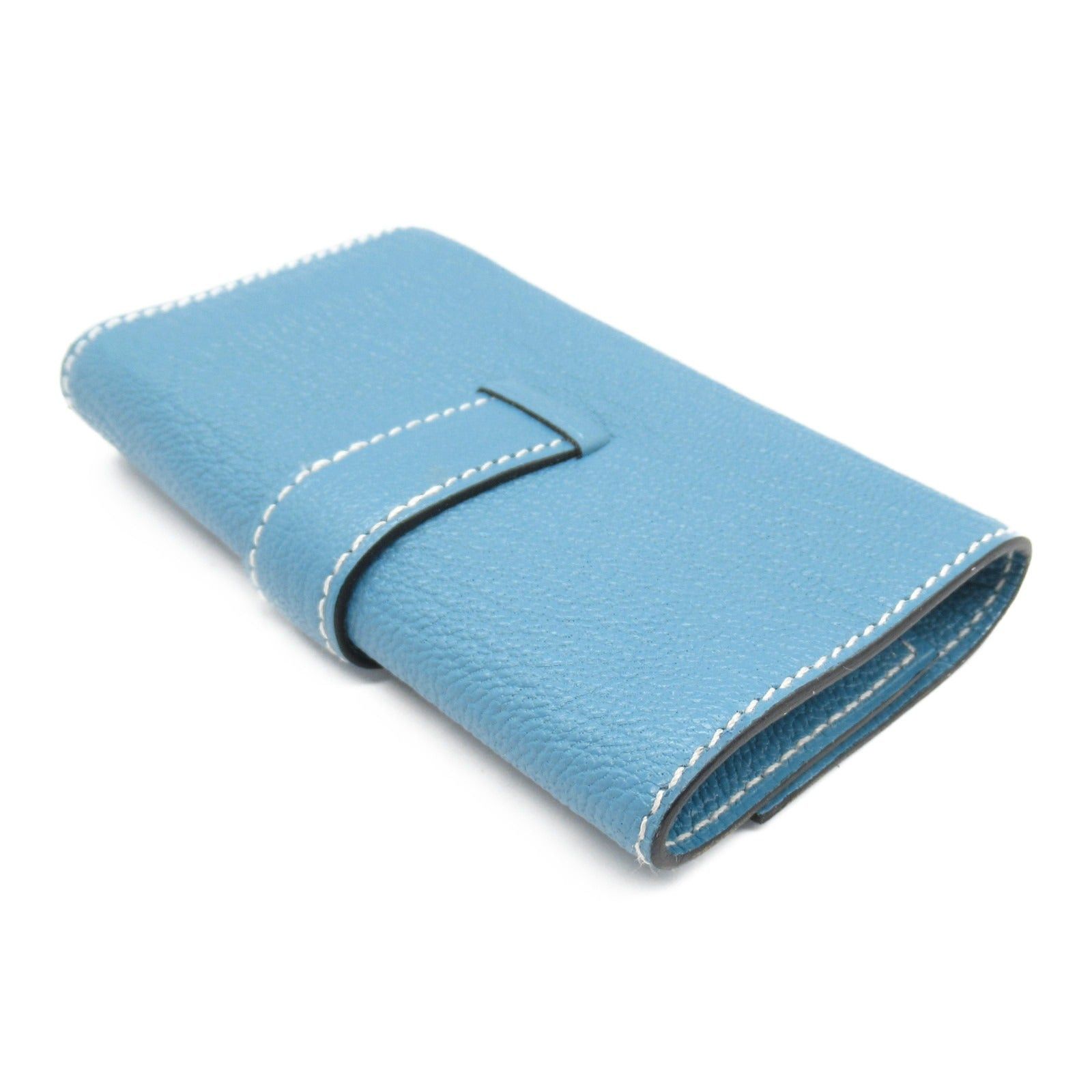 Hermes Hermes Bearn 4-Key Case Key Leather Chevre Blue New Jean Silver Hardware Double Engraved Size ONE SIZE - 4 Thumbnail