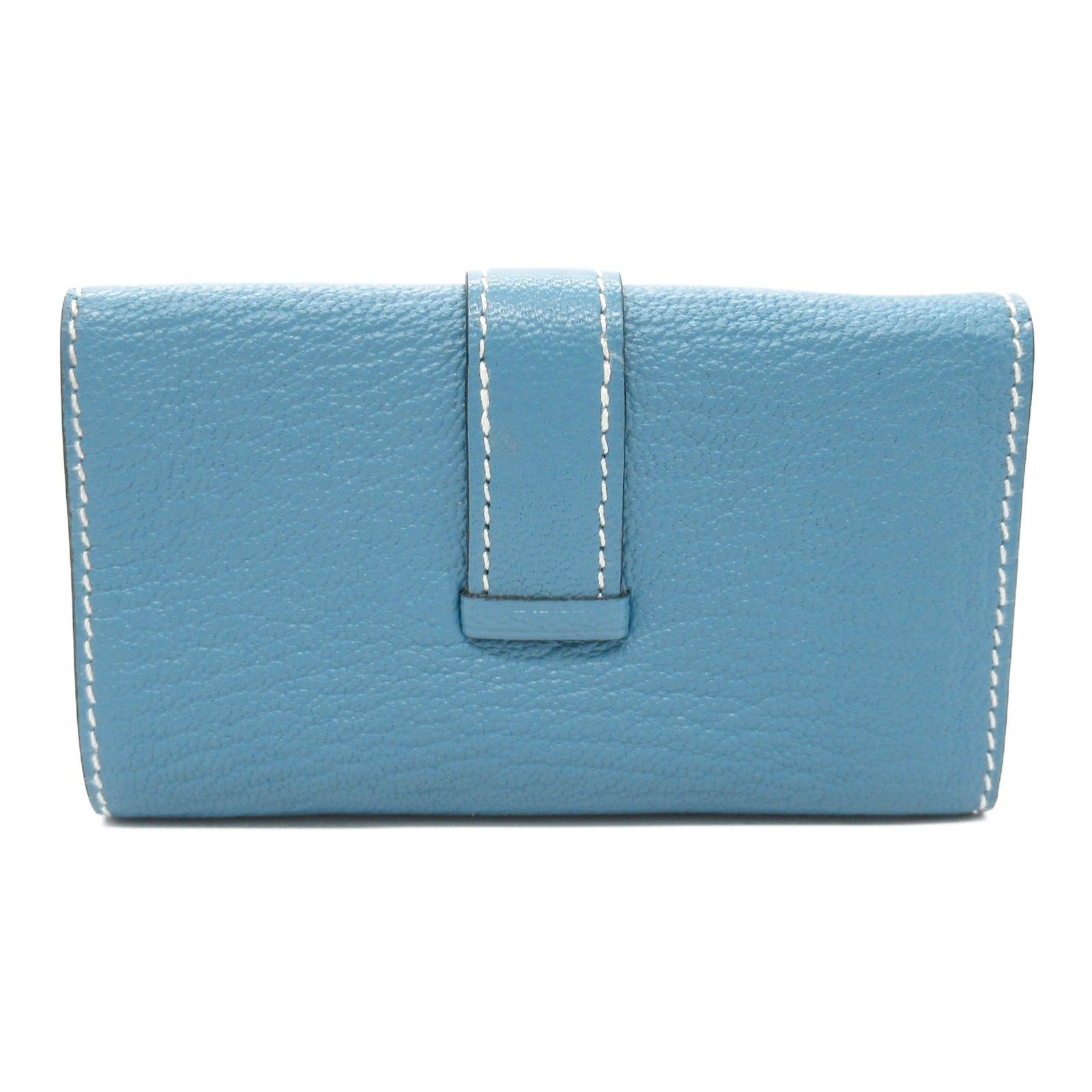 Hermes Hermes Bearn 4-Key Case Key Leather Chevre Blue New Jean Silver Hardware Double Engraved Size ONE SIZE - 2 Thumbnail