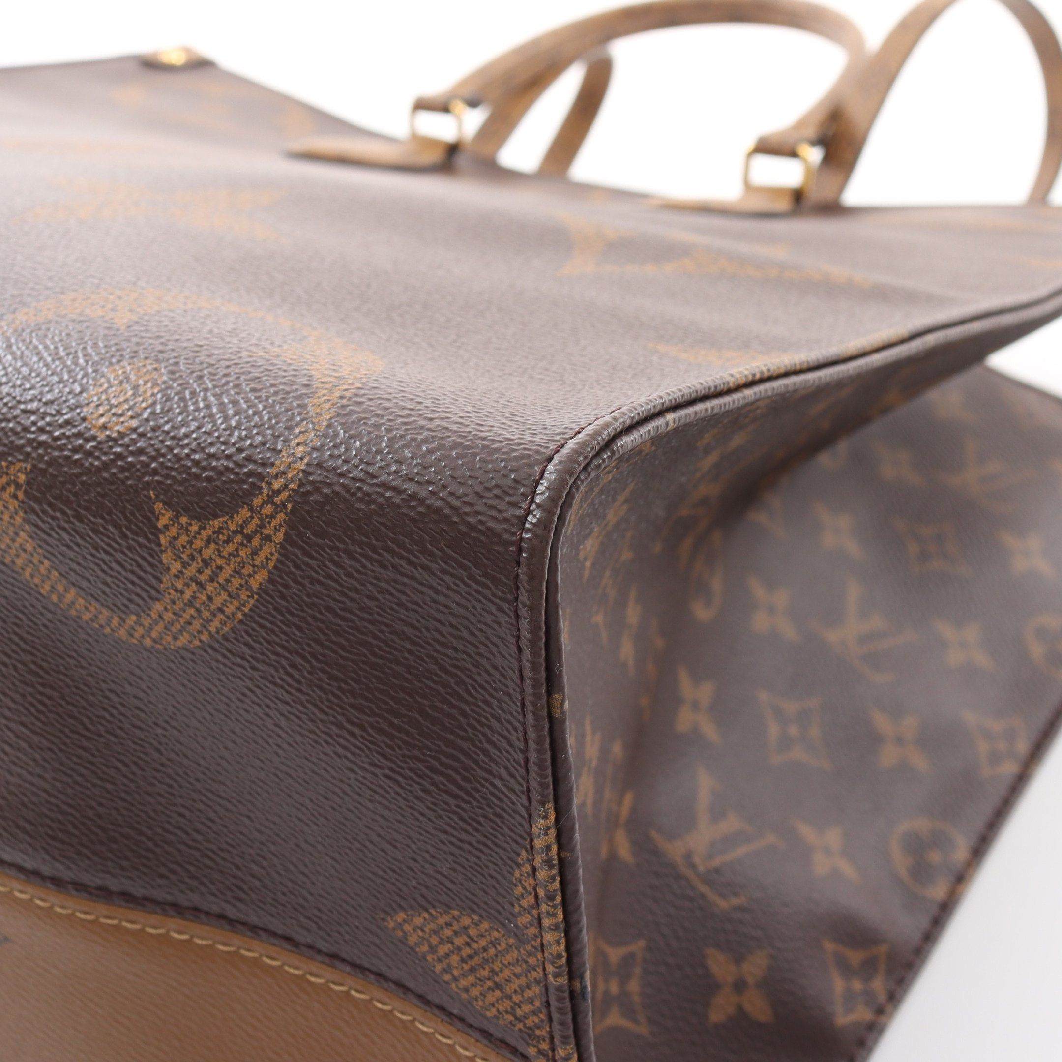 Louis Vuitton Louis Vuitton On-The-Go Gm Monogram Giant Reverse Shoulder Bag Tote Brown Beige Size ONE SIZE - 11 Thumbnail