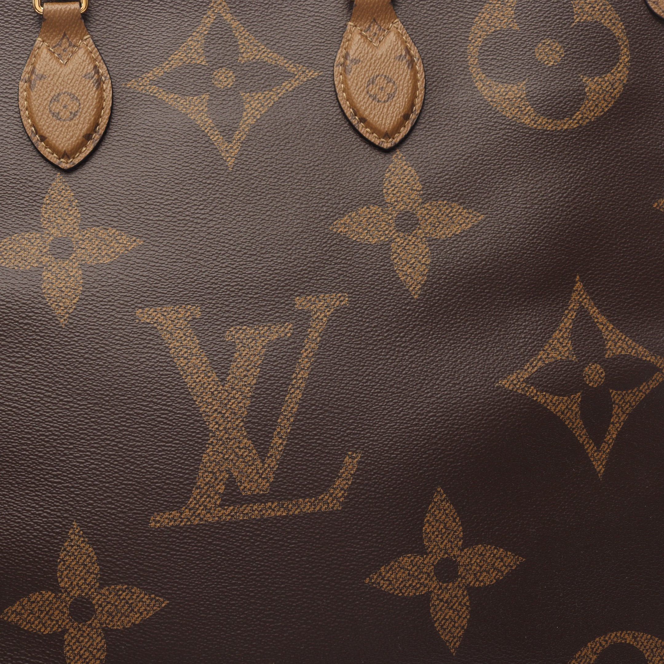 Louis Vuitton Louis Vuitton On-The-Go Gm Monogram Giant Reverse Shoulder Bag Tote Brown Beige Size ONE SIZE - 9 Thumbnail