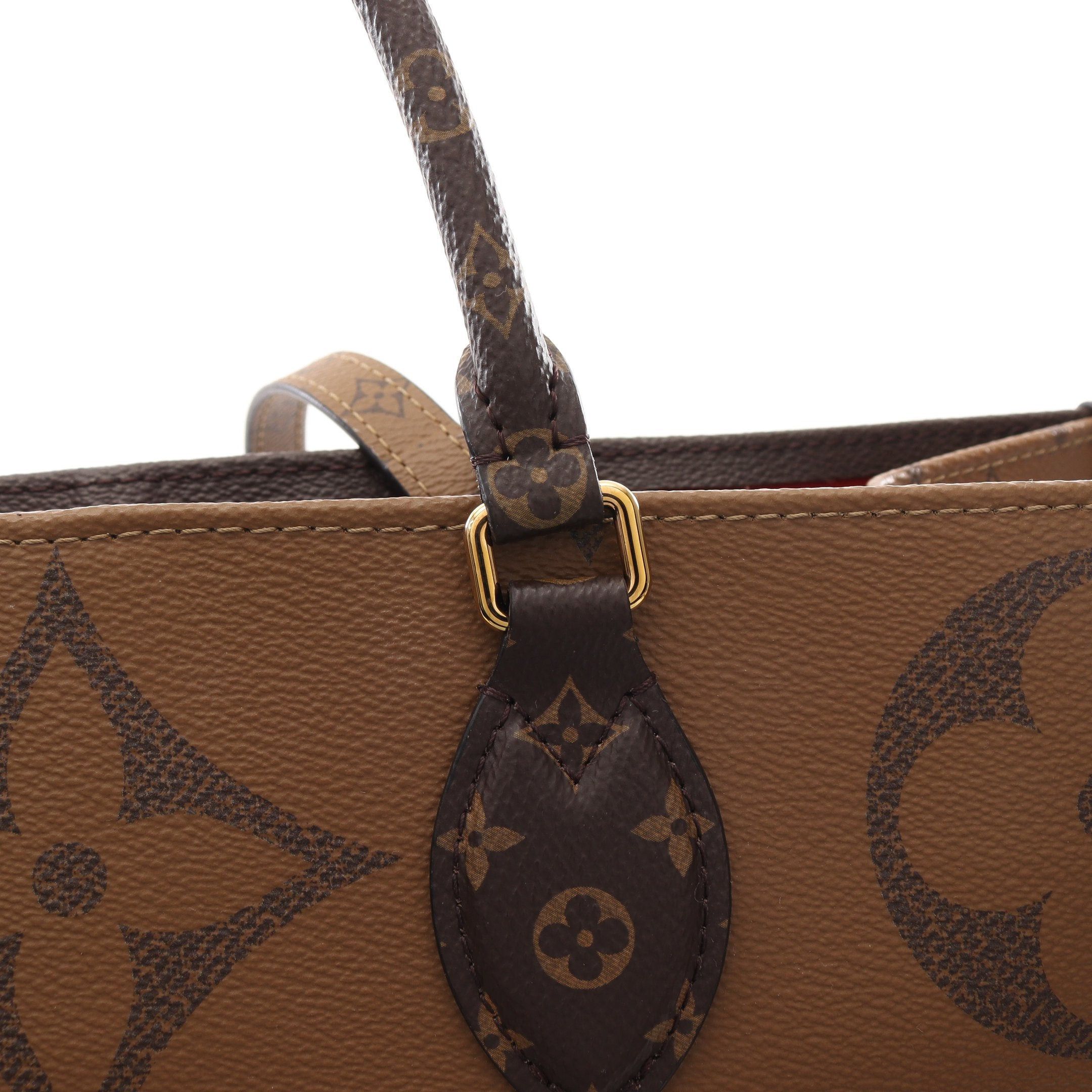 Louis Vuitton Louis Vuitton On-The-Go Gm Monogram Giant Reverse Shoulder Bag Tote Brown Beige Size ONE SIZE - 8 Thumbnail