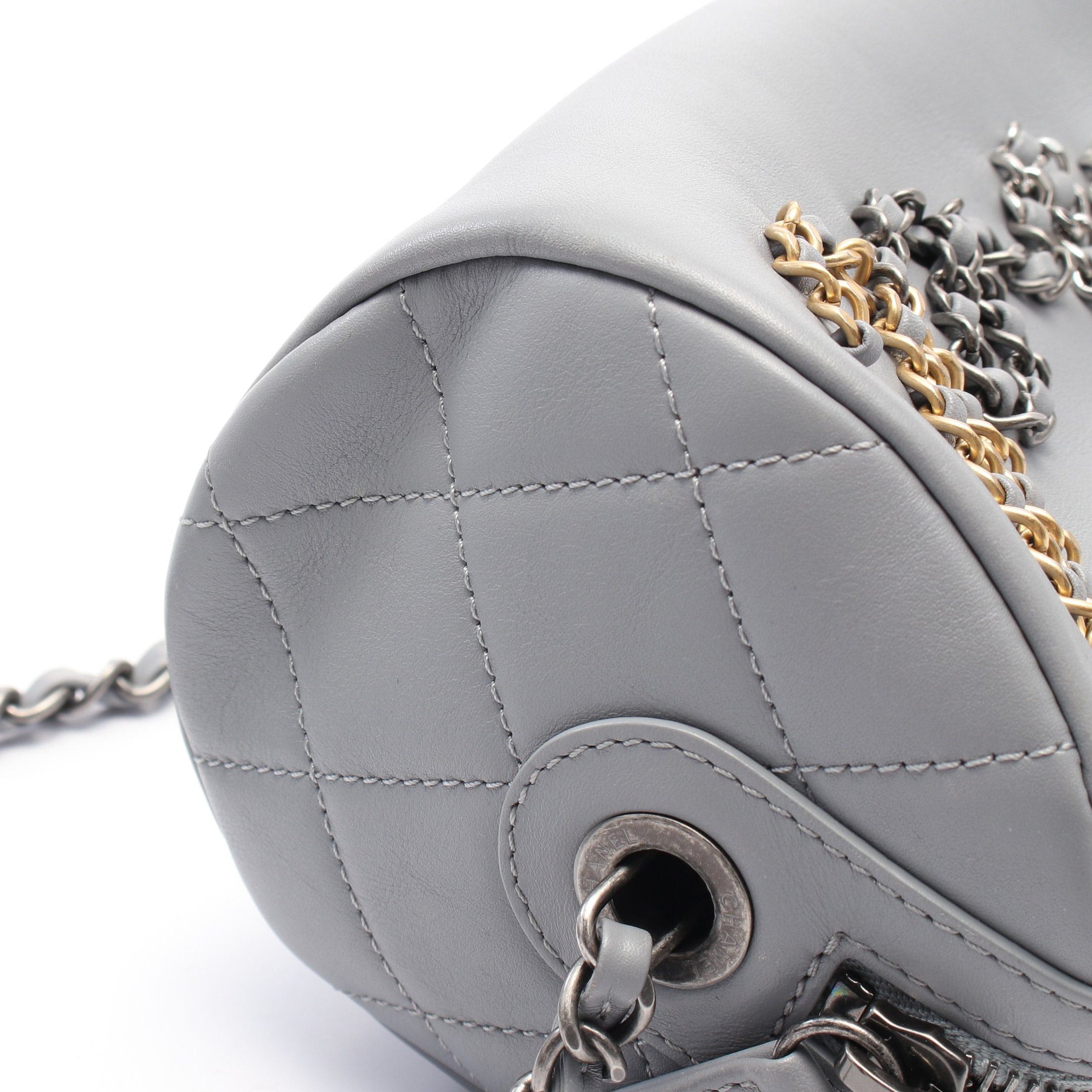 Chanel Chanel Chain Shoulder Bag Logo Leather Gray Silver Hardware Size ONE SIZE - 7 Thumbnail