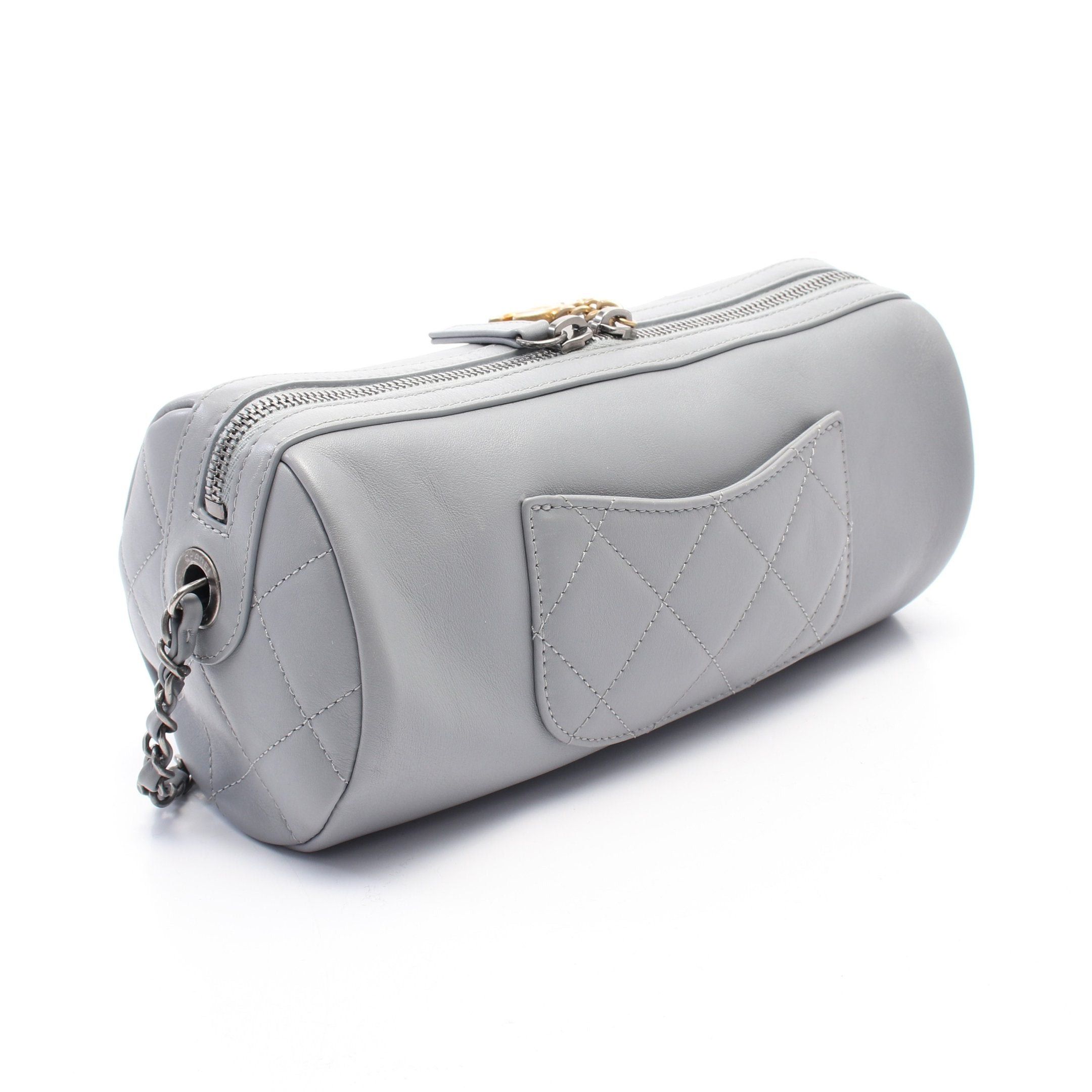 Chanel Chanel Chain Shoulder Bag Logo Leather Gray Silver Hardware Size ONE SIZE - 2 Thumbnail