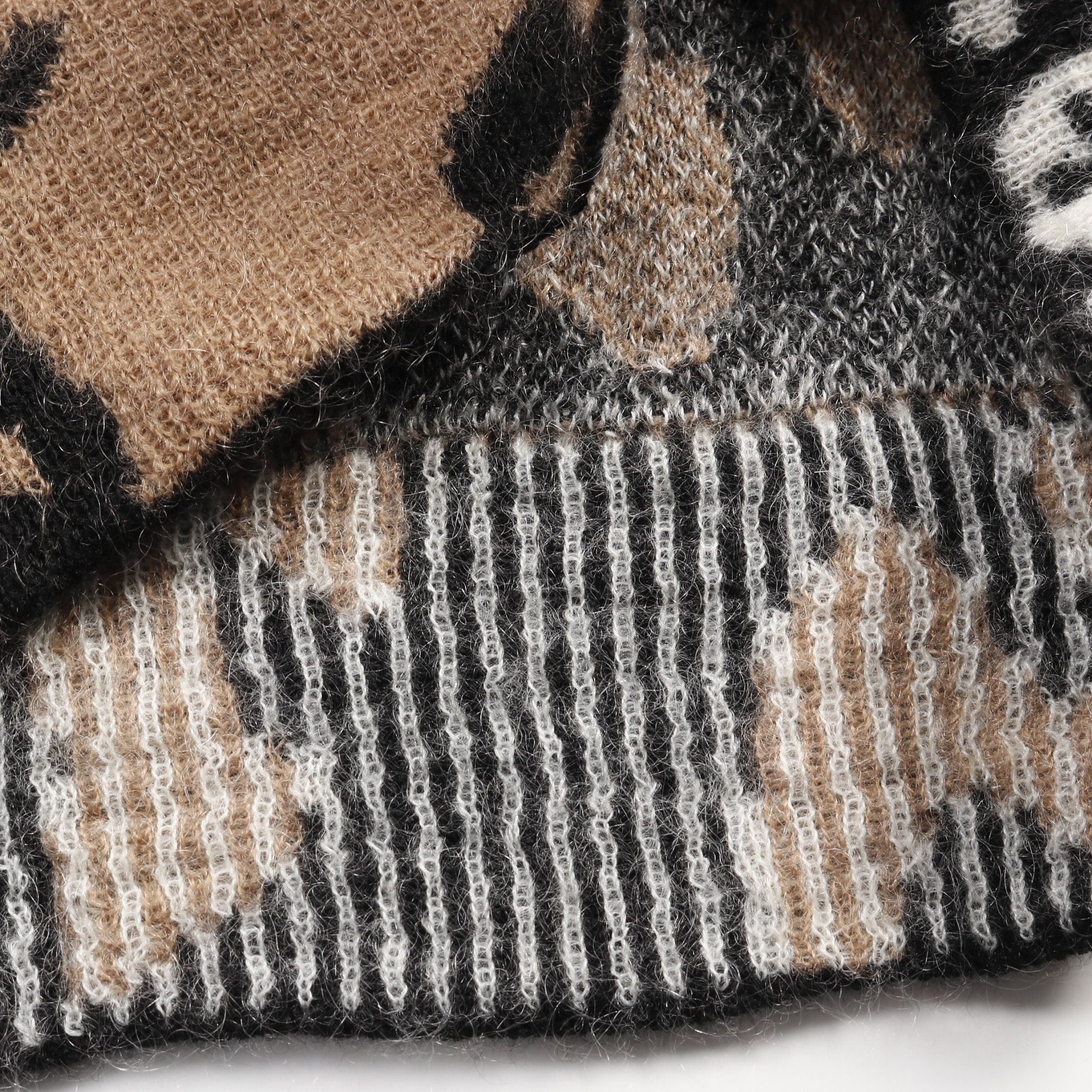 Chanel Chanel Coco Mark Sweater Knit Crew Neck Cashmere Mohair Light Brown Black White Size ONE SIZE - 8 Thumbnail