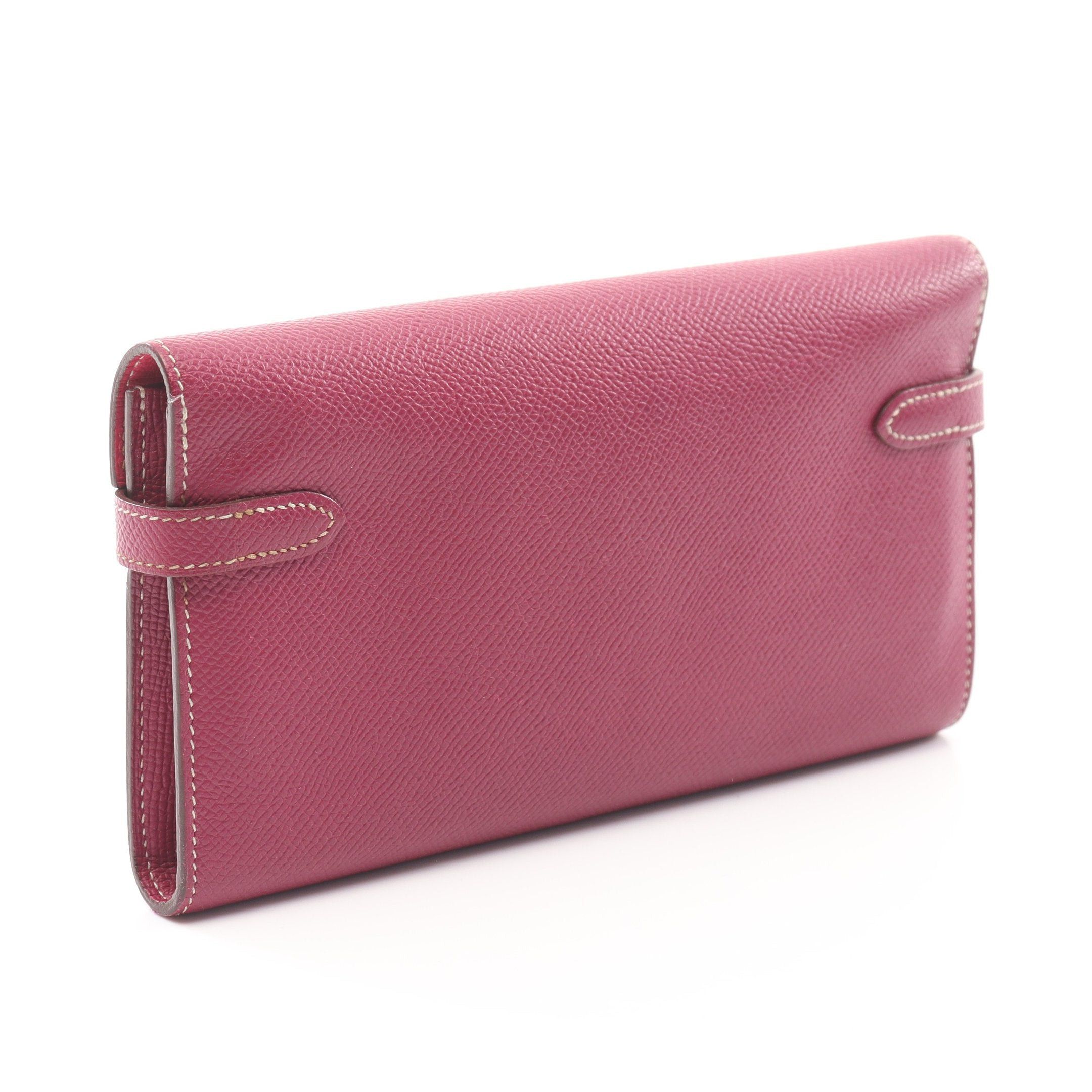 Hermes Hermes Kelly Wallet Bi-Fold Long Veau Epsom Pink Purple Silver Hardware Stamp Size ONE SIZE - 2 Thumbnail