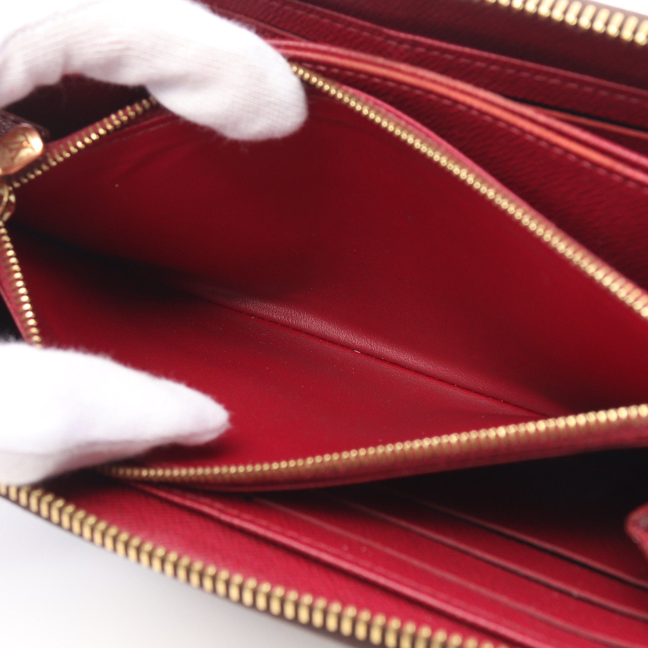 Louis Vuitton Louis Vuitton Zippy Wallet Monogram Coquelicot Round Zipper Long Brown Red Size ONE SIZE - 6 Thumbnail