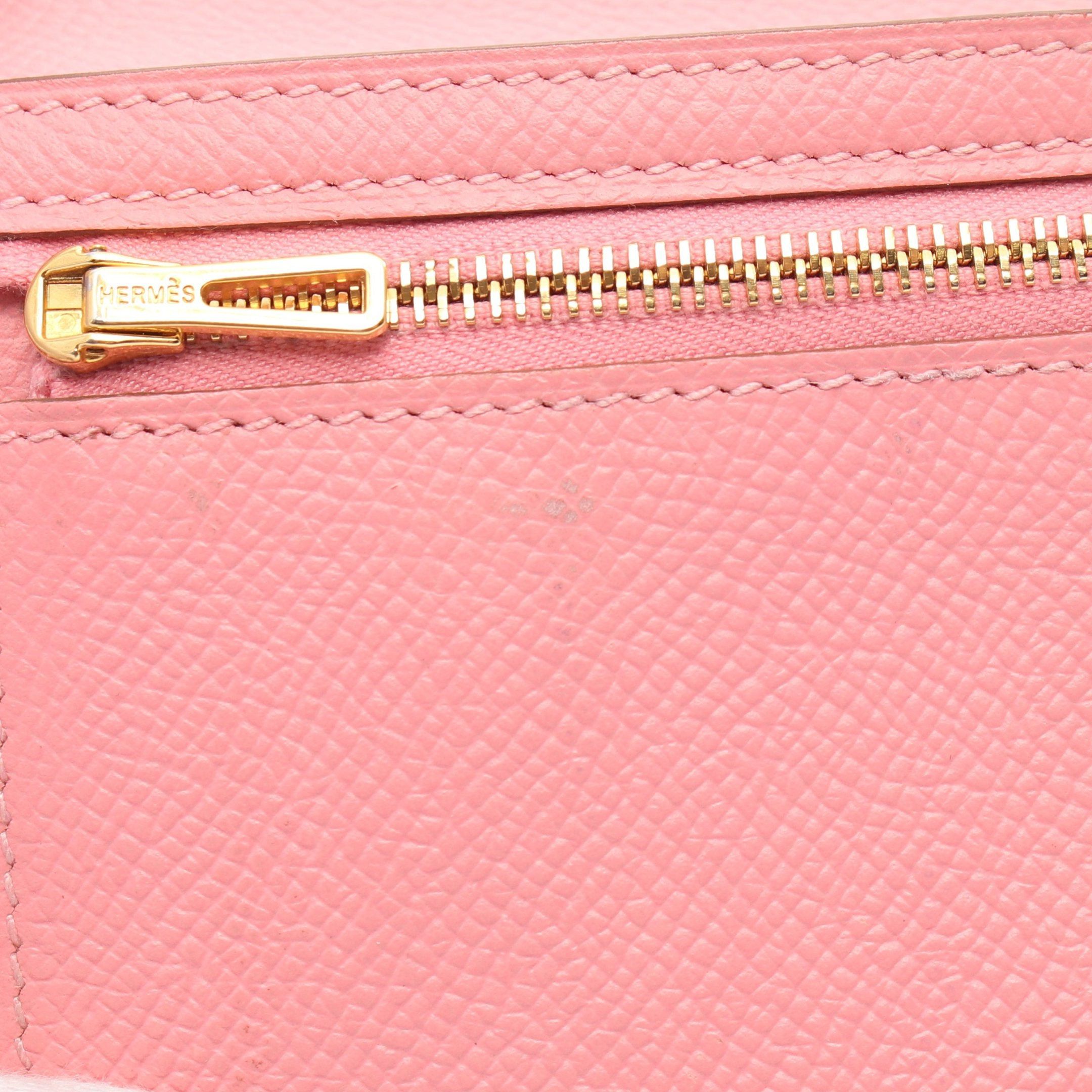 Hermes Hermes Bearn Classic Rose Confetti Bi-Fold Long Wallet Veau Epsom Pink Gold Hardware T Stamp Size ONE SIZE - 6 Thumbnail