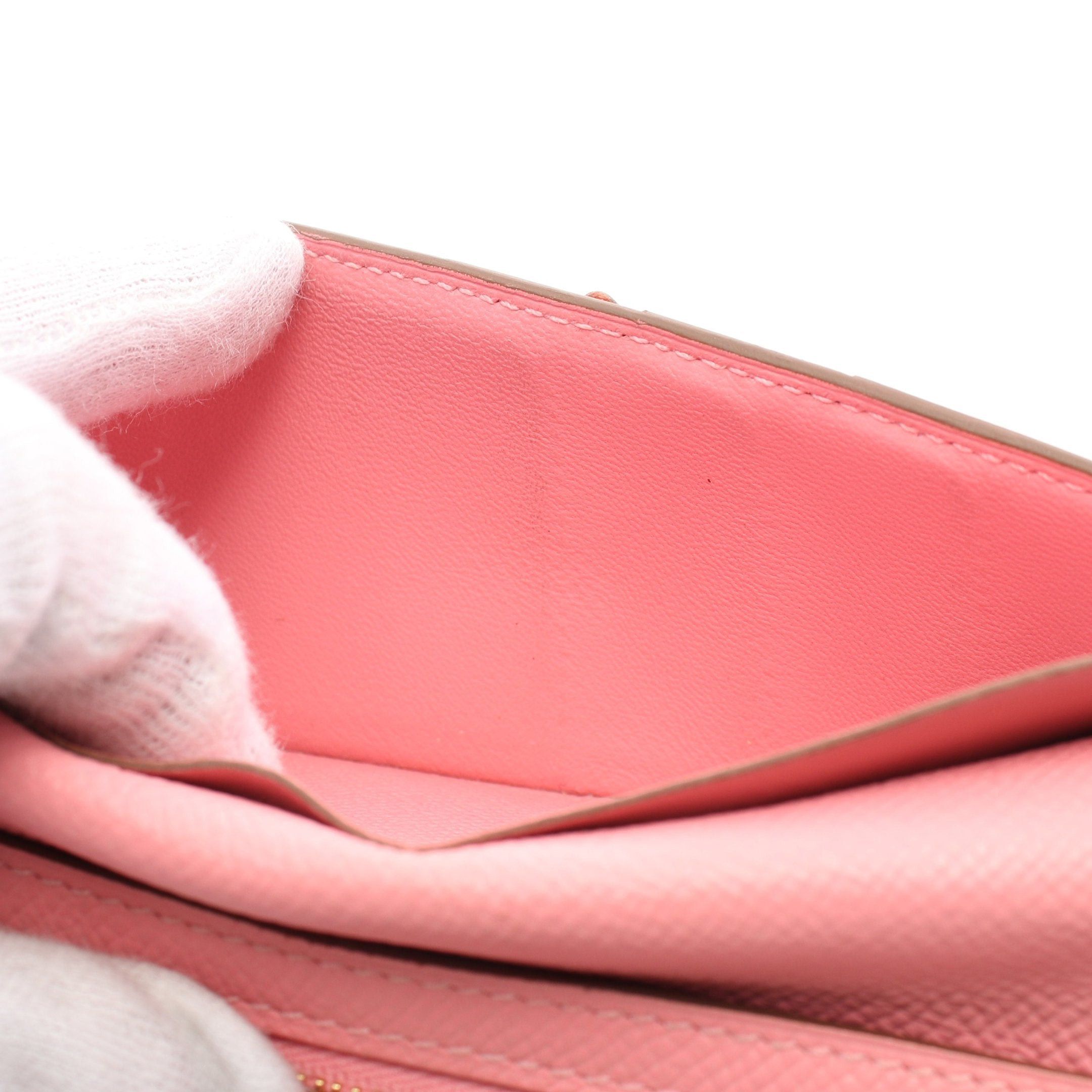 Hermes Hermes Bearn Classic Rose Confetti Bi-Fold Long Wallet Veau Epsom Pink Gold Hardware T Stamp Size ONE SIZE - 8 Thumbnail