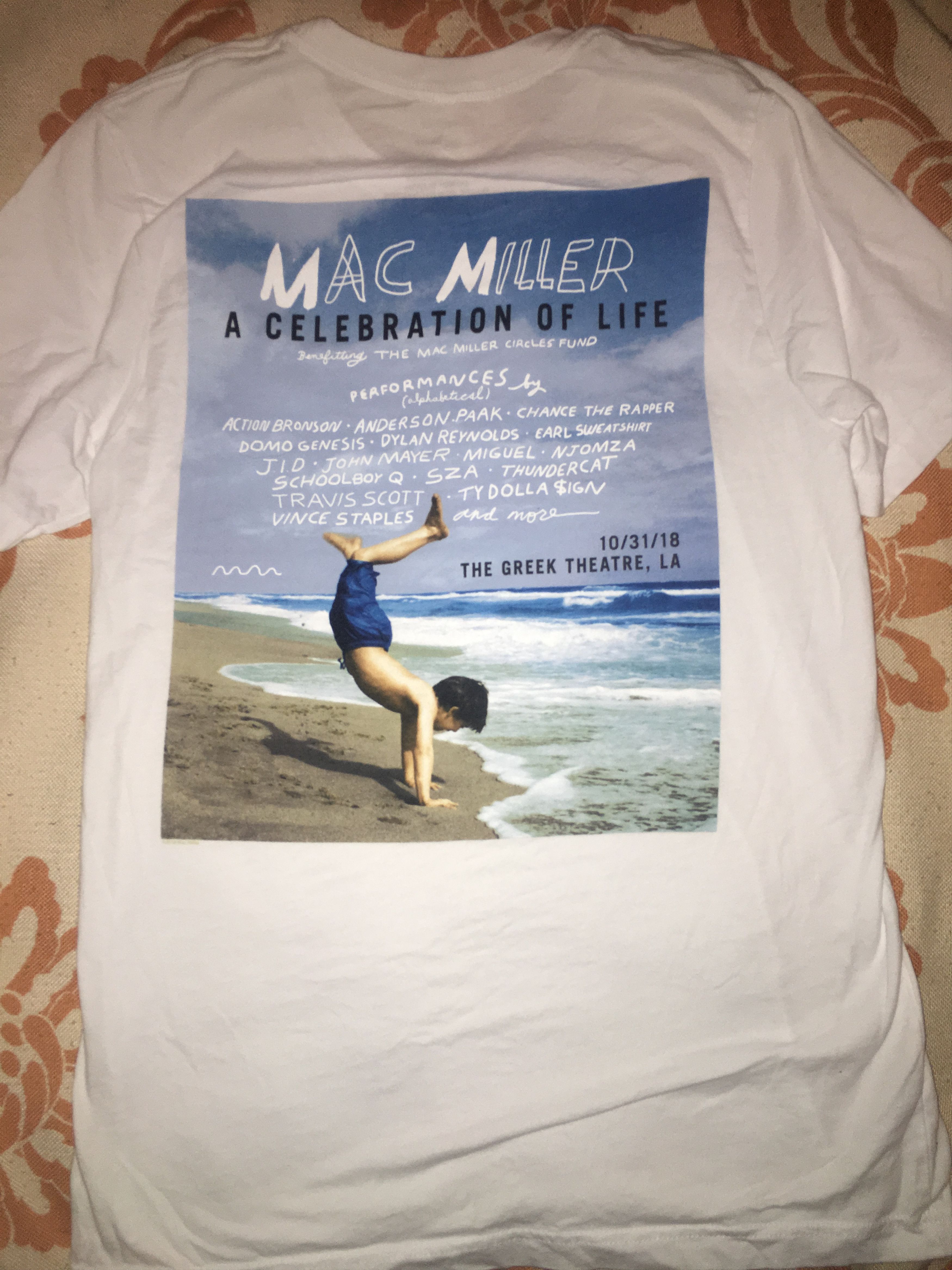 Mac Miller Mac Miller Celebration of Life "92 til Infinity" memorial t