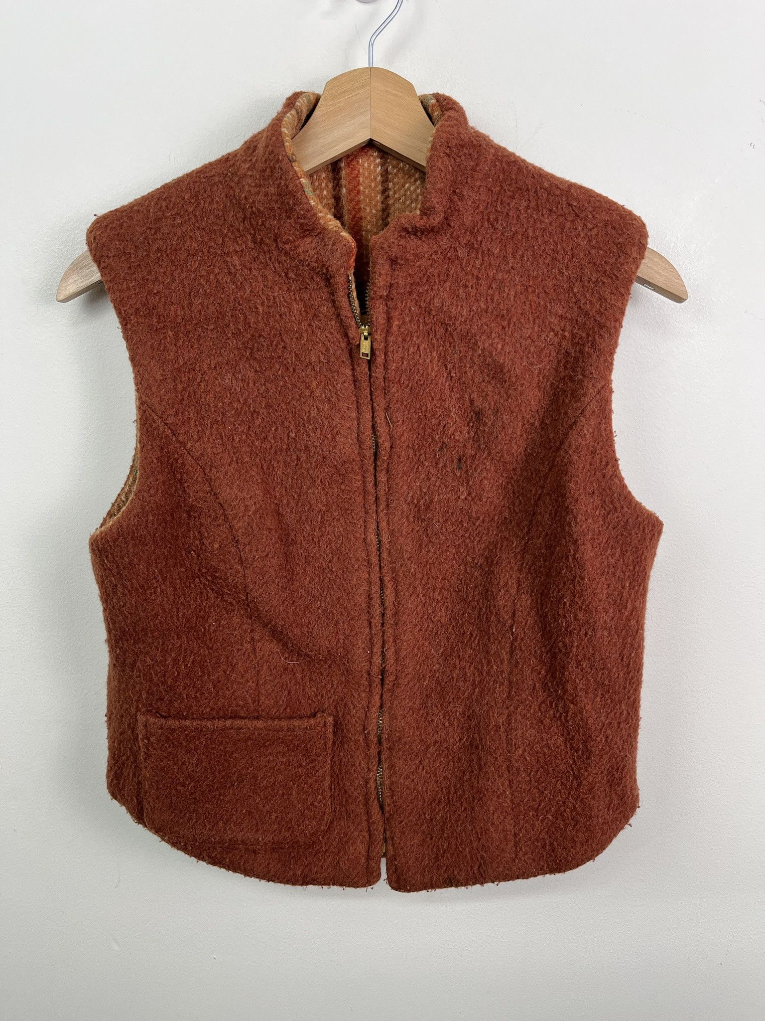 Vintage Vintage Vest 1960s Orange Striped Reversible Vest SIze XS Size US XS / EU 42 / 0 - 4 Thumbnail