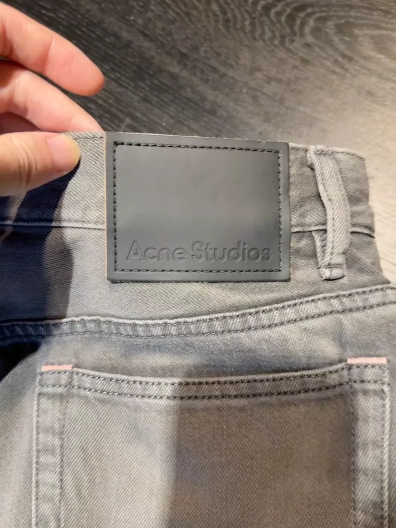 パンツ Acne Studios Archive Gray Straight Jeans Mid-rise cotton fleece wide-leg pants in grey - Acne Studios