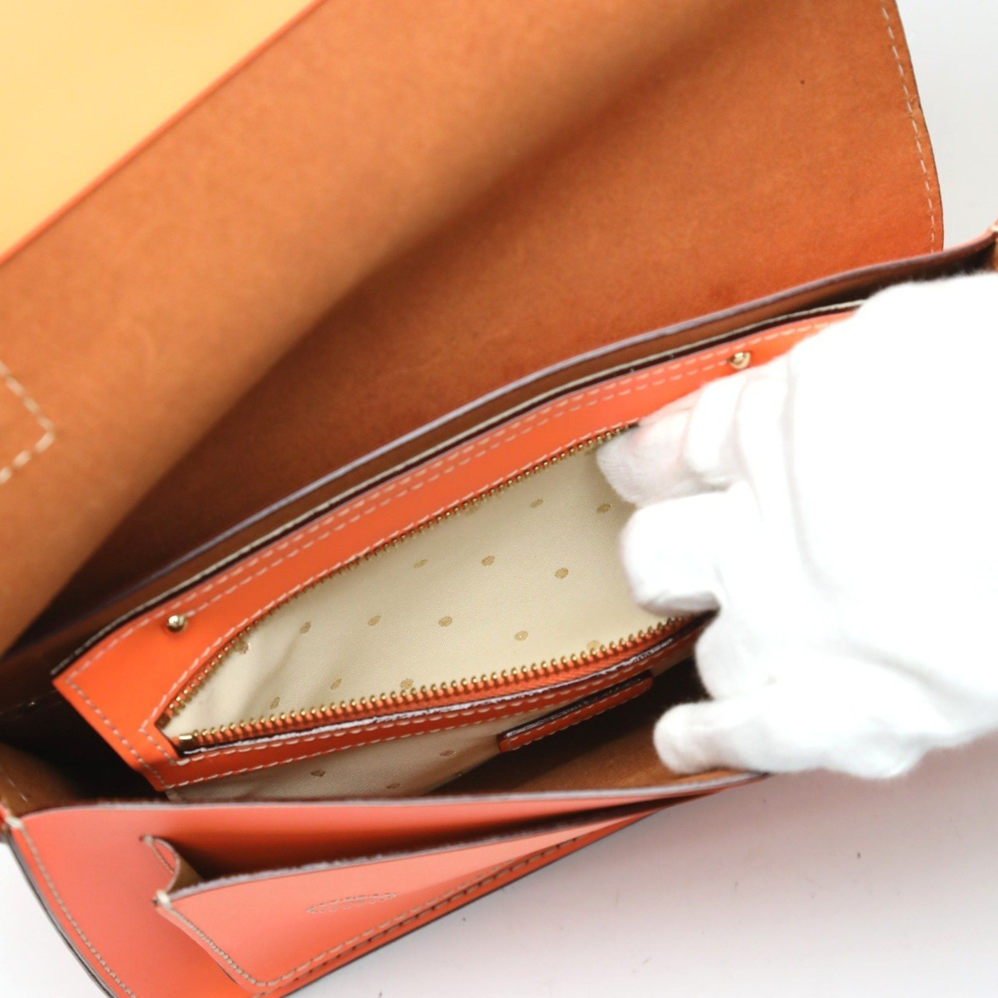Kate Spade Kate Spade Shoulder Bag Flap Pochette Leather Orange Size ONE SIZE - 18 Thumbnail