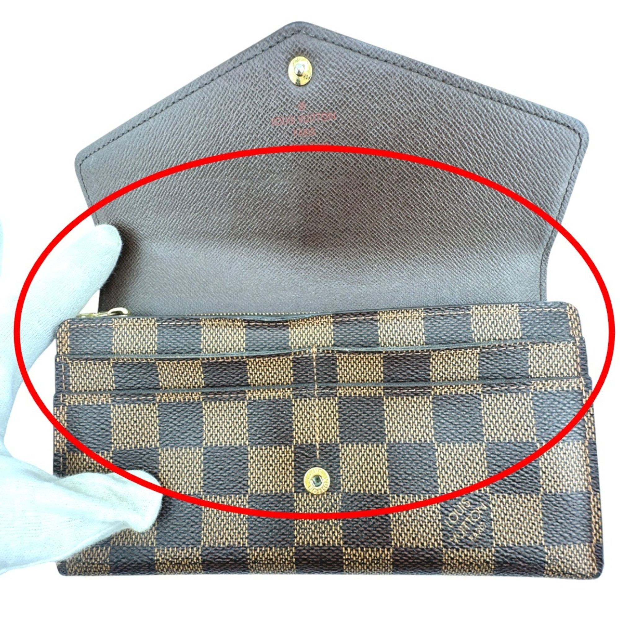 Louis Vuitton Louis Vuitton Long Wallet Round Damier Portefeuille Sarah Canvas N63209 Brown LV Size ONE SIZE - 11 Thumbnail