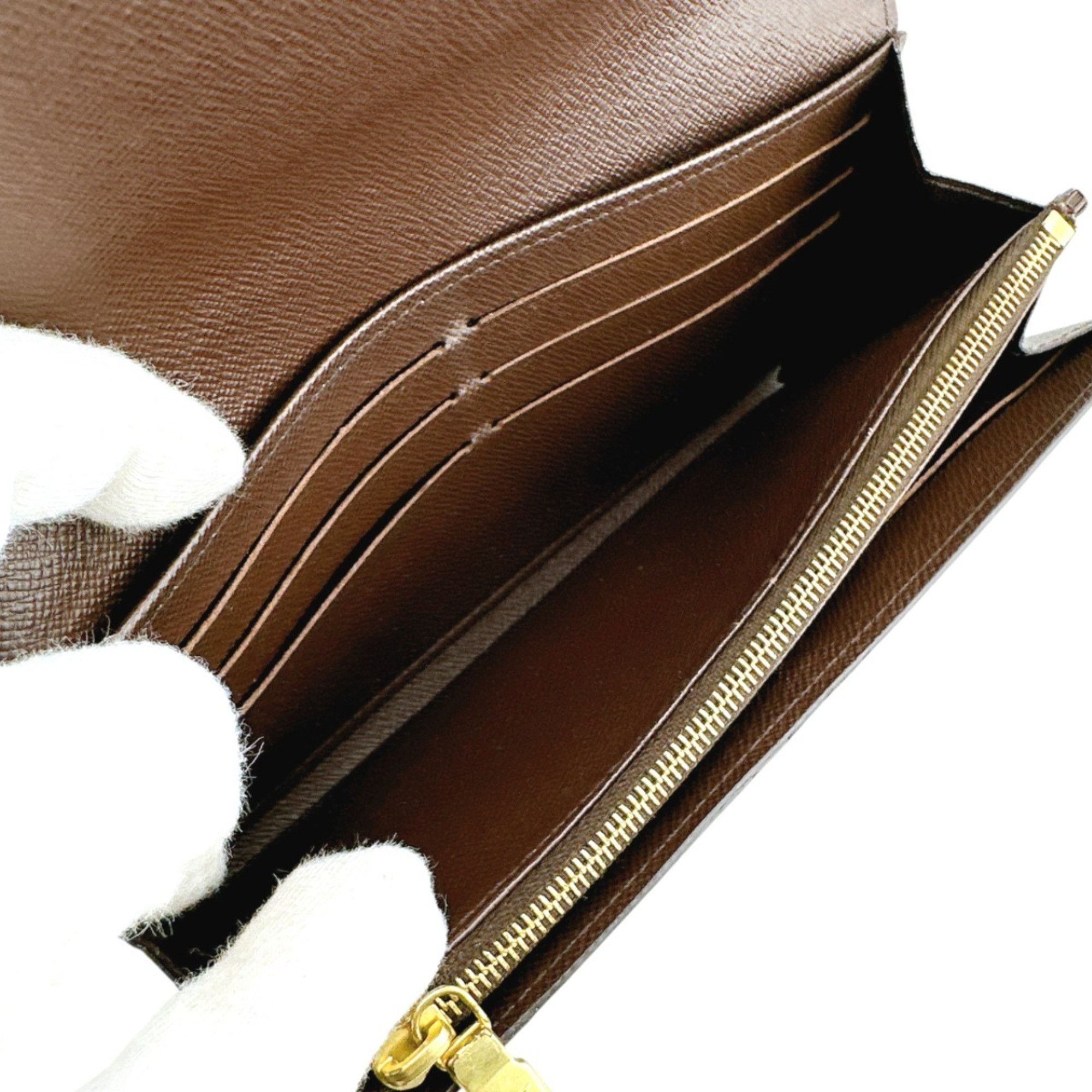 Louis Vuitton Louis Vuitton Long Wallet Round Damier Portefeuille Sarah Canvas N63209 Ebene LV Size ONE SIZE - 12 Thumbnail
