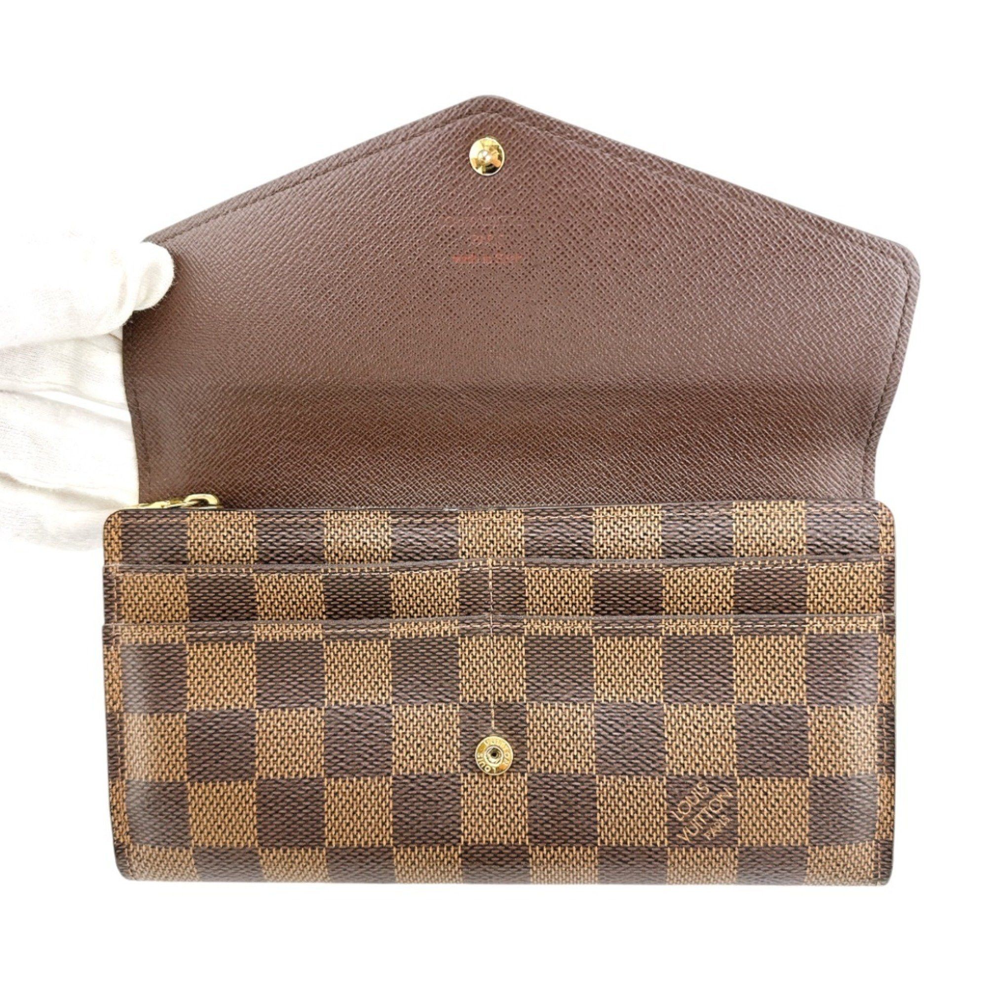 Louis Vuitton Louis Vuitton Long Wallet Round Damier Portefeuille Sarah Canvas N63209 Ebene LV Size ONE SIZE - 8 Thumbnail