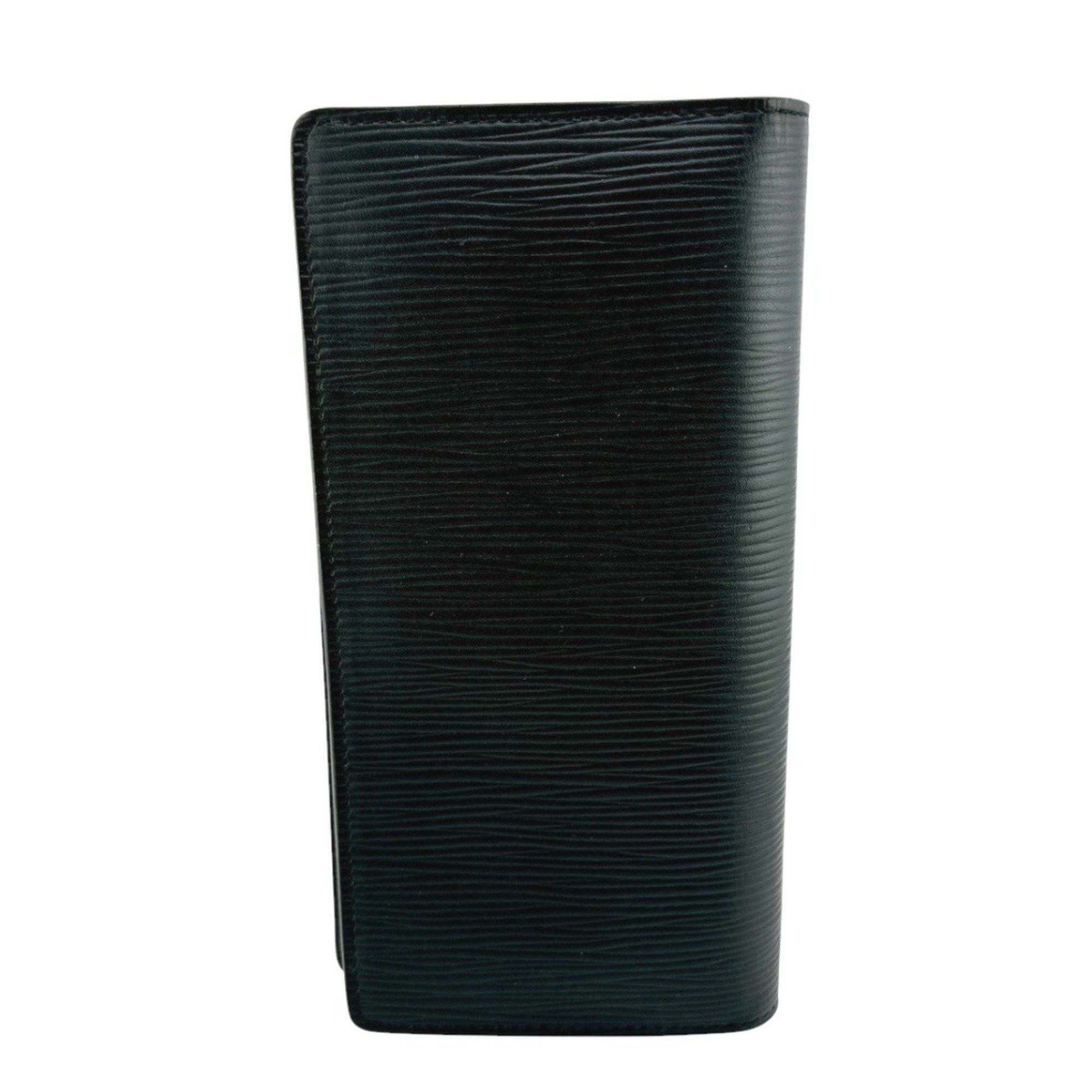 Louis Vuitton Louis Vuitton Long Wallet with Coin Purse Epi Portefeuille Brazza Leather M60622 Noir LV Size ONE SIZE - 2 Thumbnail