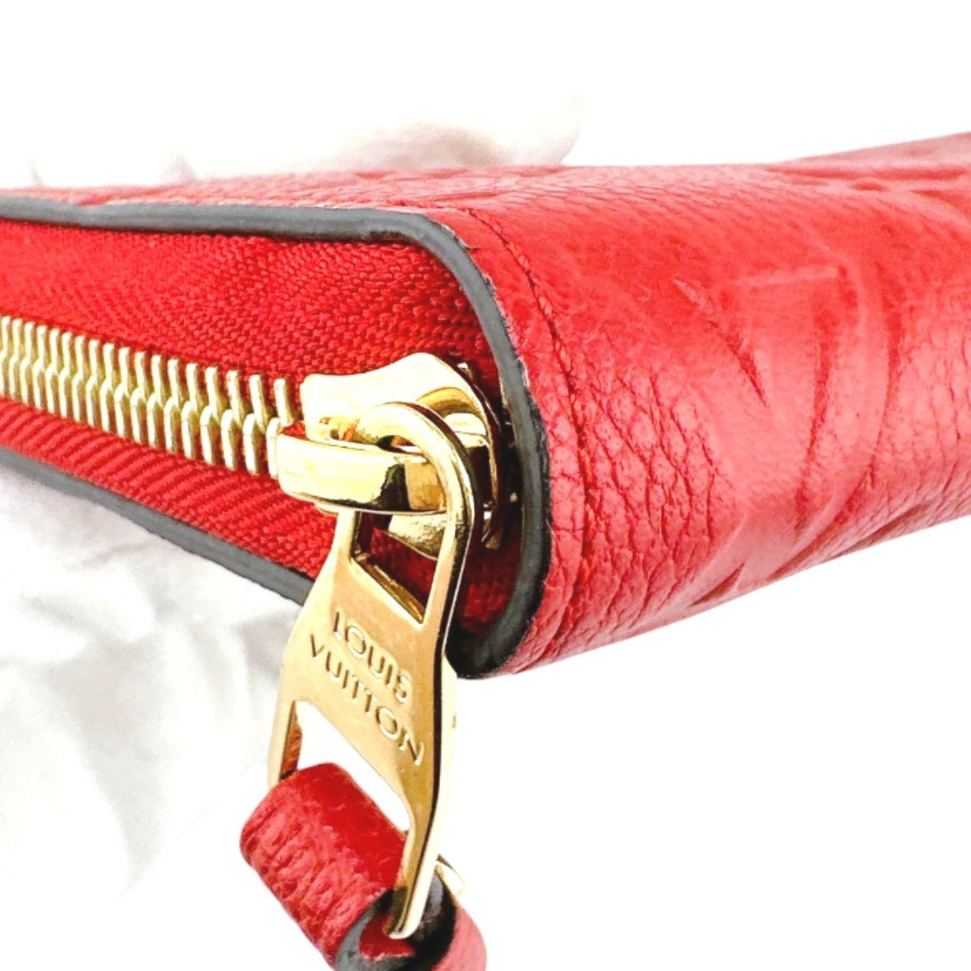 Louis Vuitton Louis Vuitton Long Wallet with Monogram Zippy Empreinte M60737 Red LV Size ONE SIZE - 9 Thumbnail