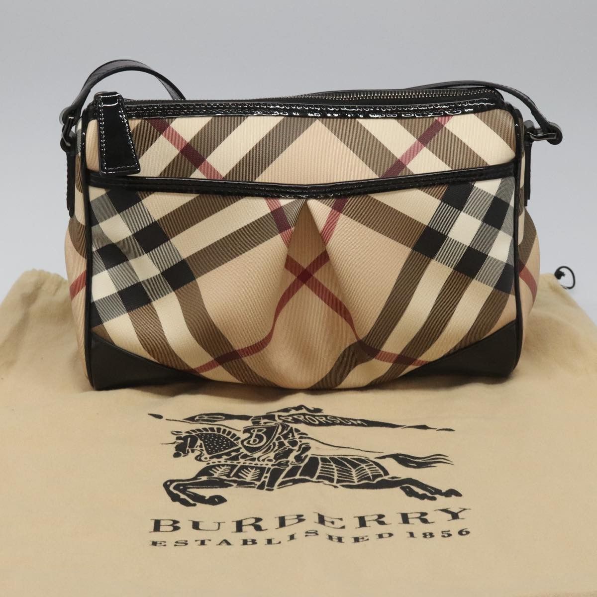 Burberry Nova Check Beige Canvas Shoulder Bag (Pre-Owned) Size ONE SIZE - 14 Thumbnail